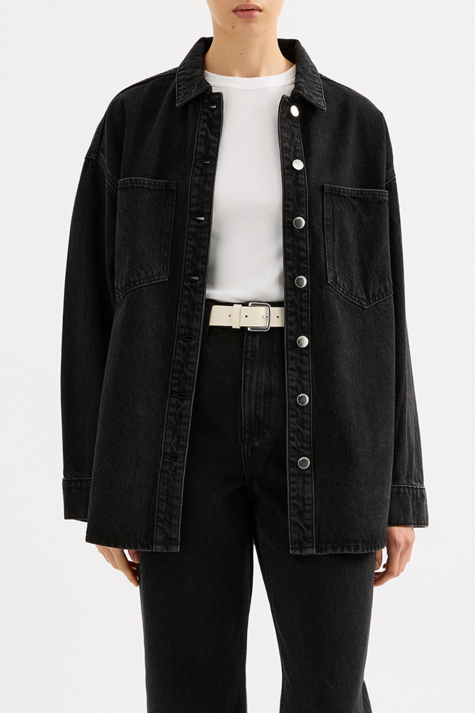 Organic Denim Overshirt Vintage Black 