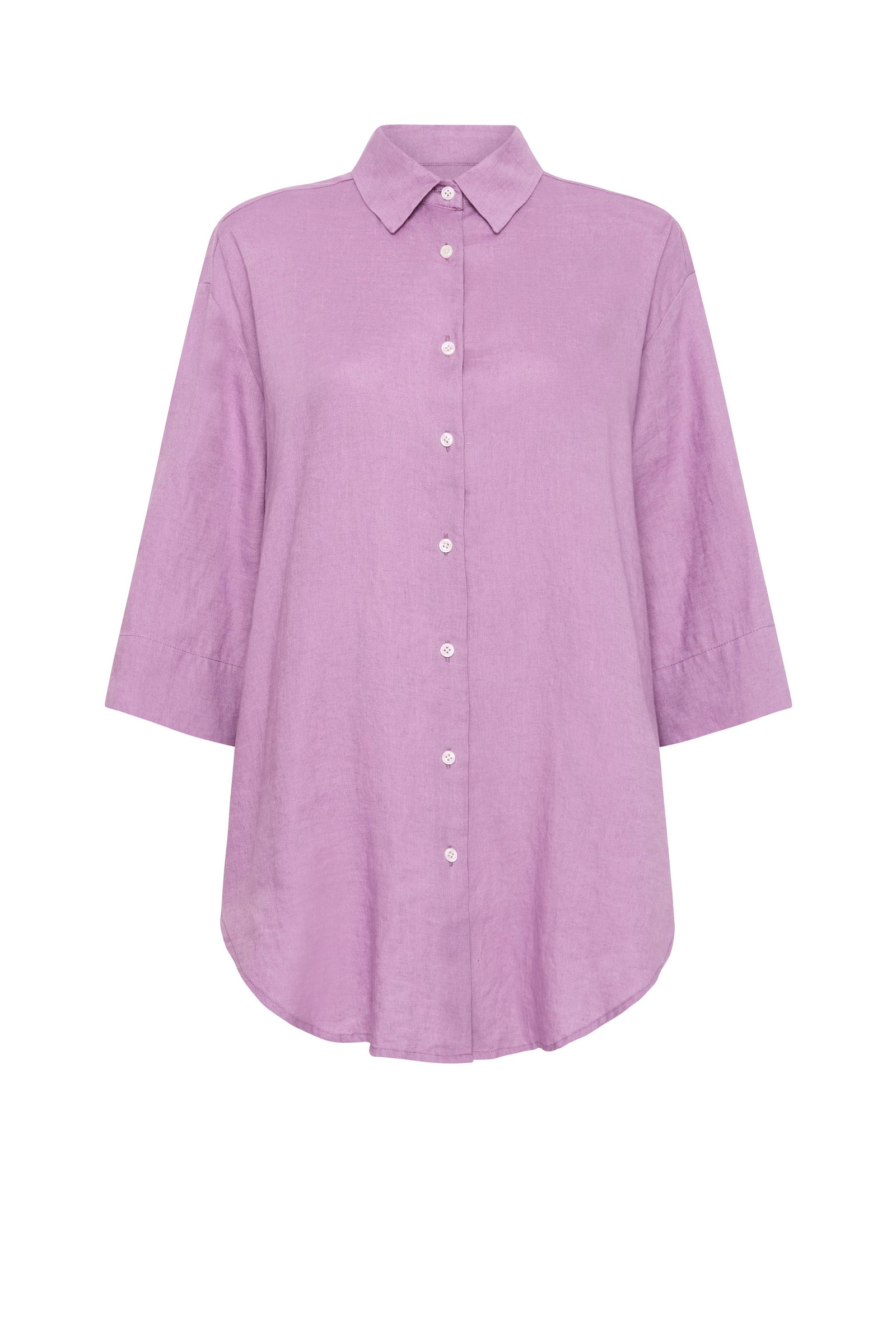 Lounge Linen Longline Shirt Grape 