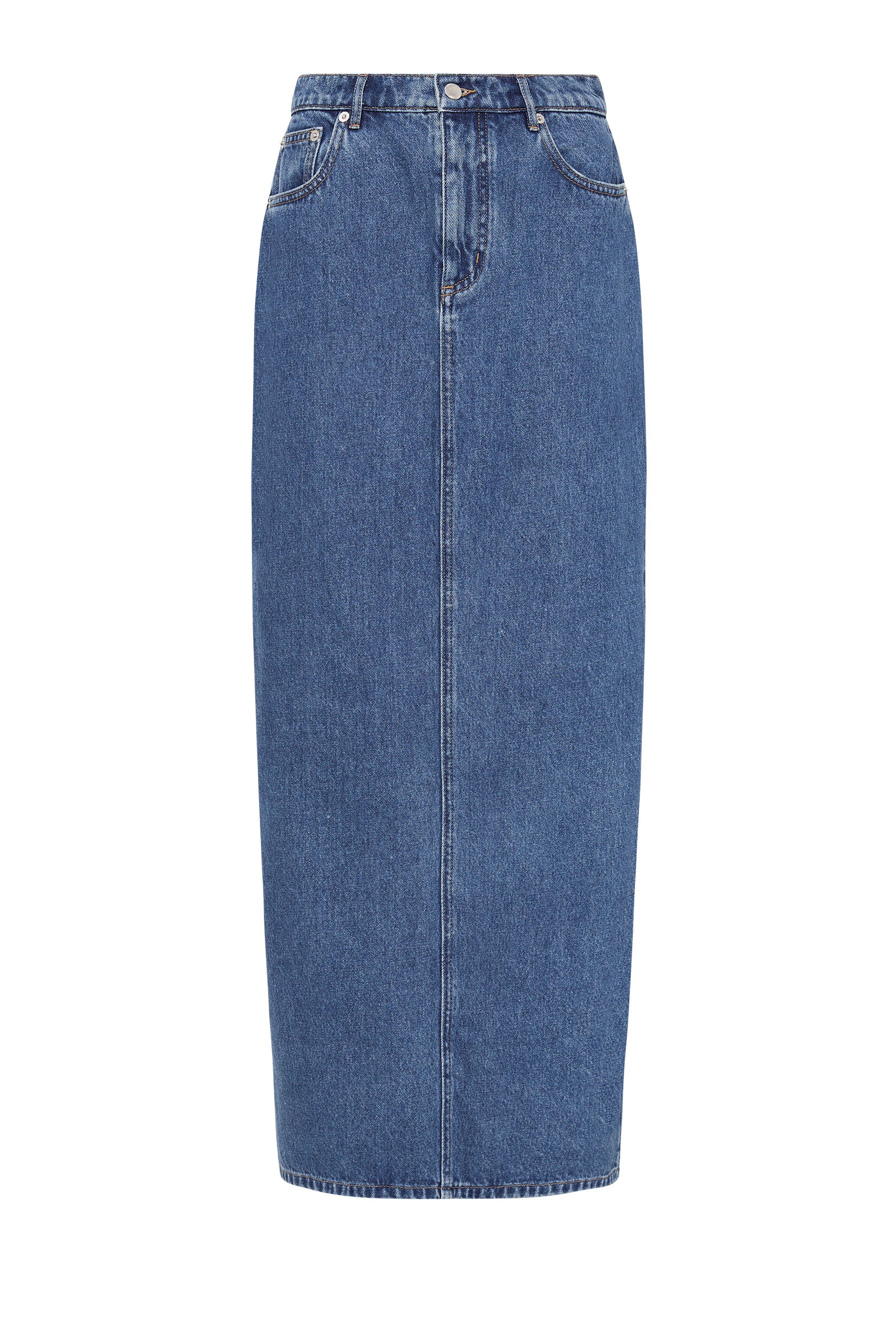 Organic Denim Maxi Skirt Vintage Blue 