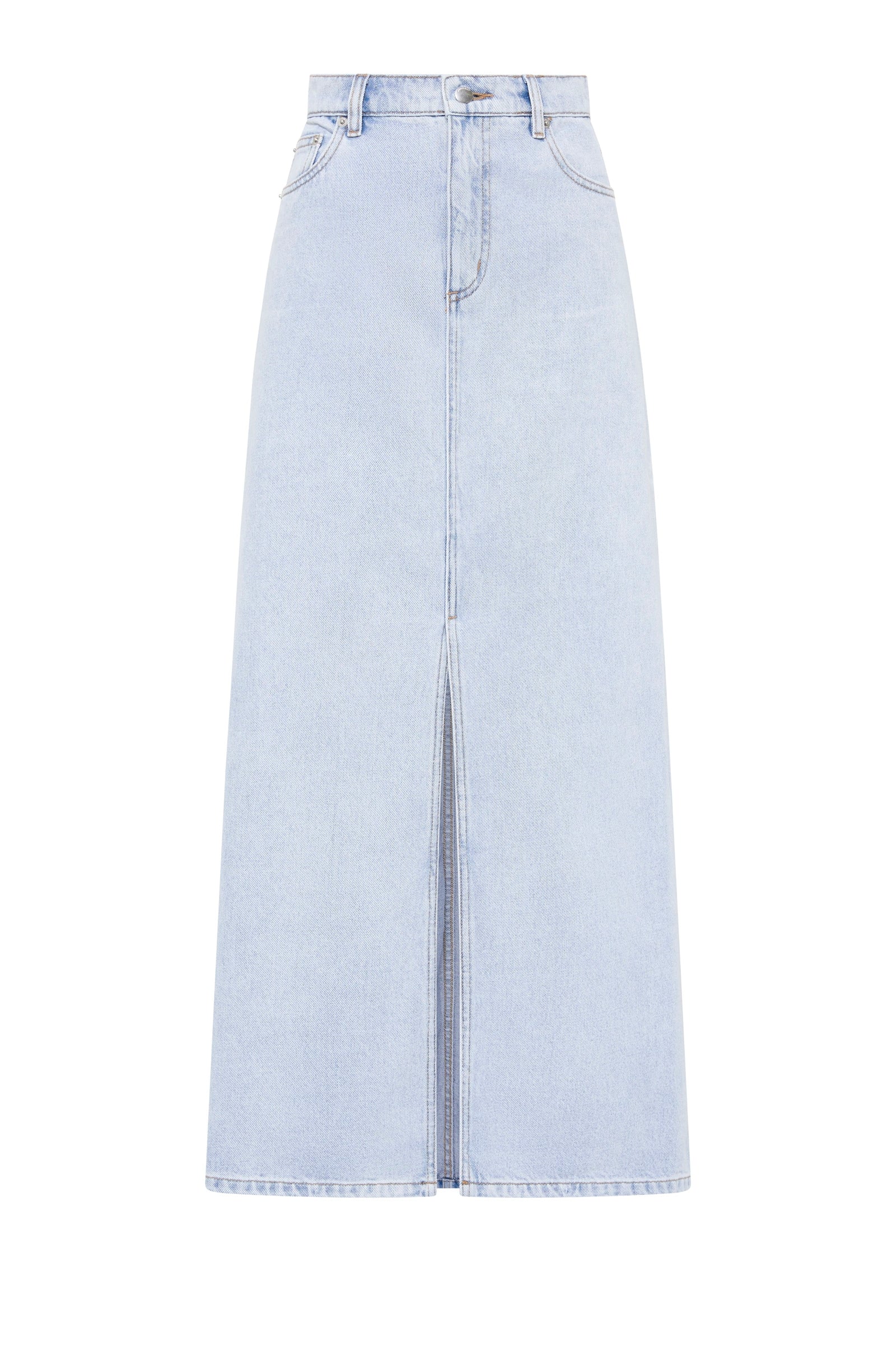 Sia Denim Maxi Skirt Clear Blue 