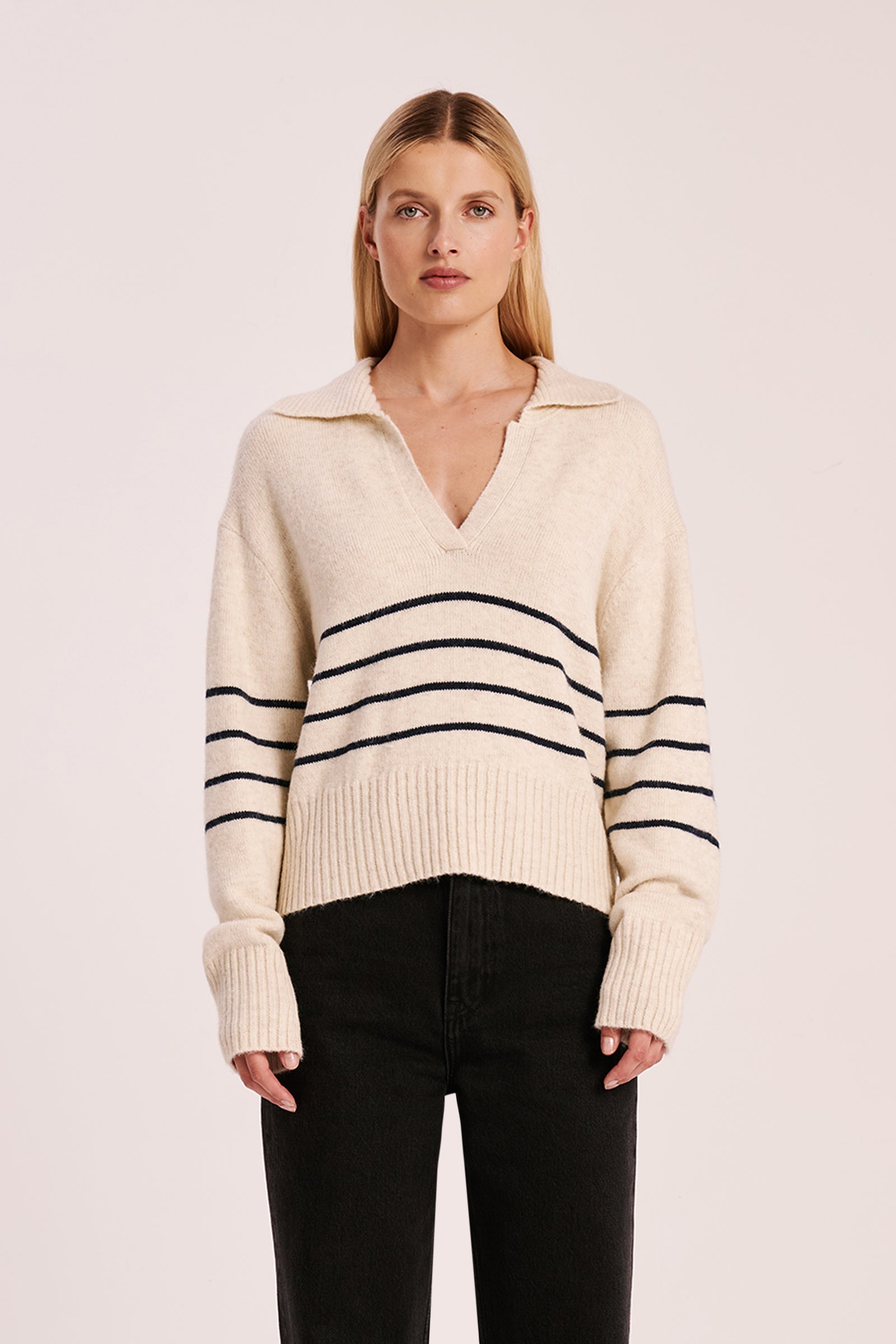 Logan Rugby Knit Cloud Stripe 