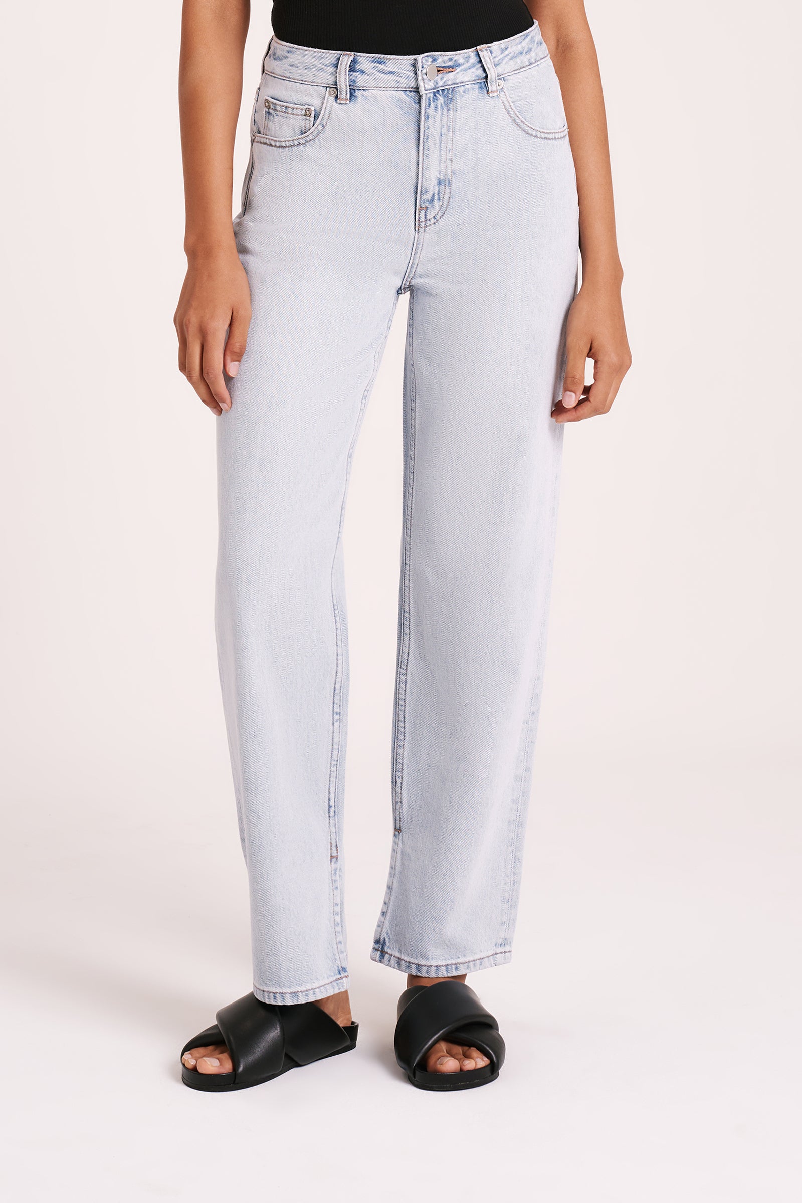 Shop Organic Split Hem Jean in Clear blue Nude Lucy