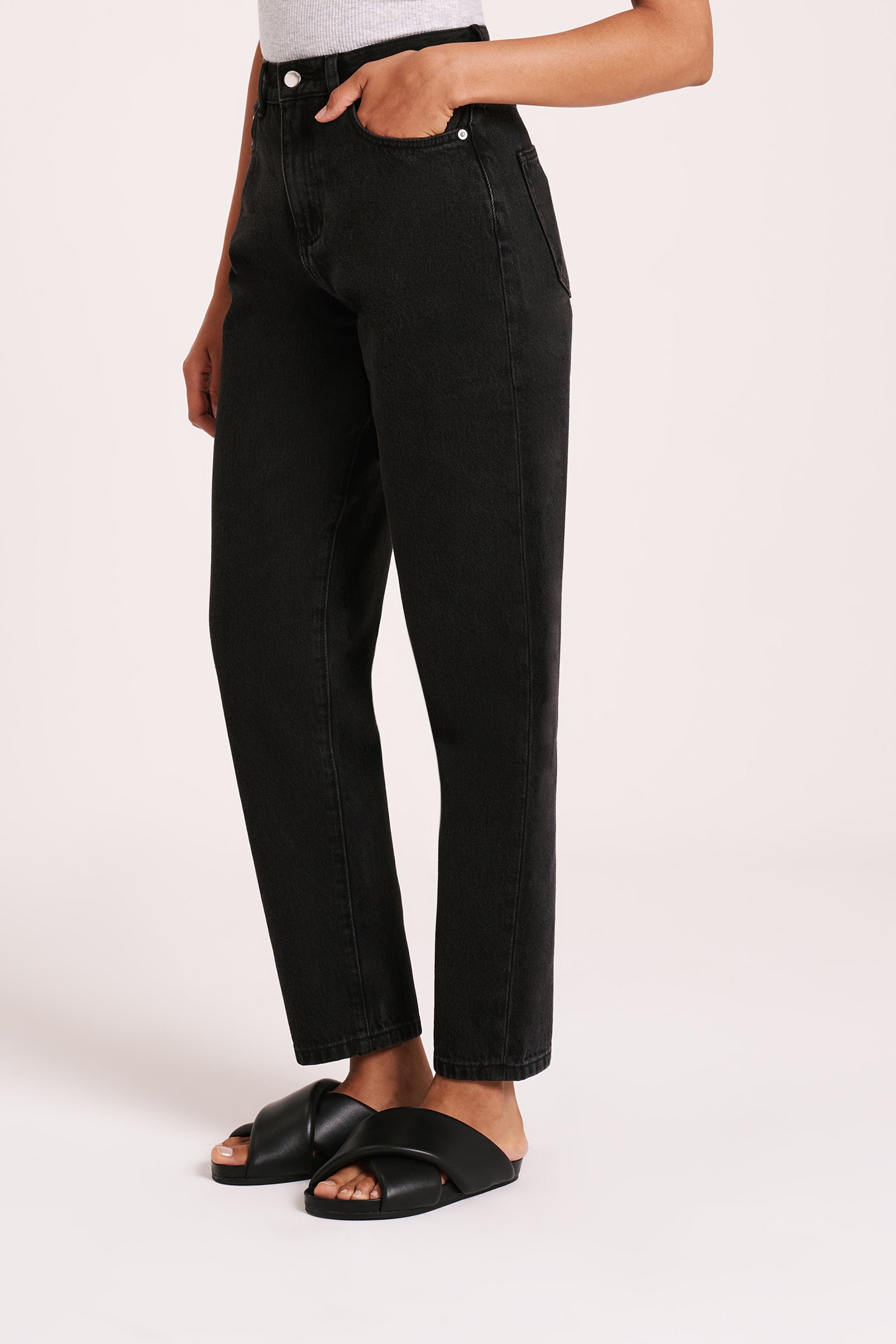 Organic Mom Jean Vintage Black 