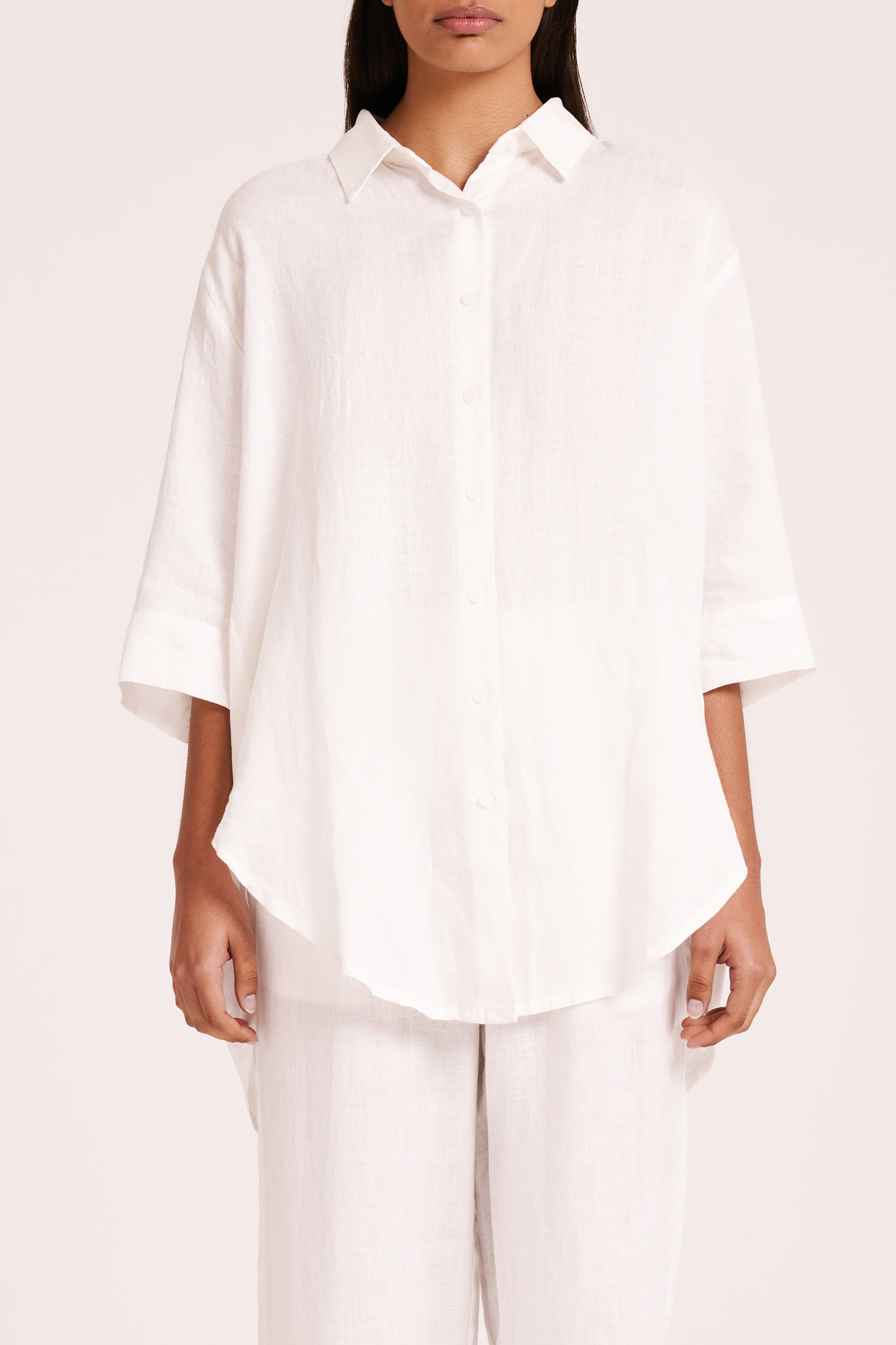 Lounge Linen Longline Shirt & Pant Set 