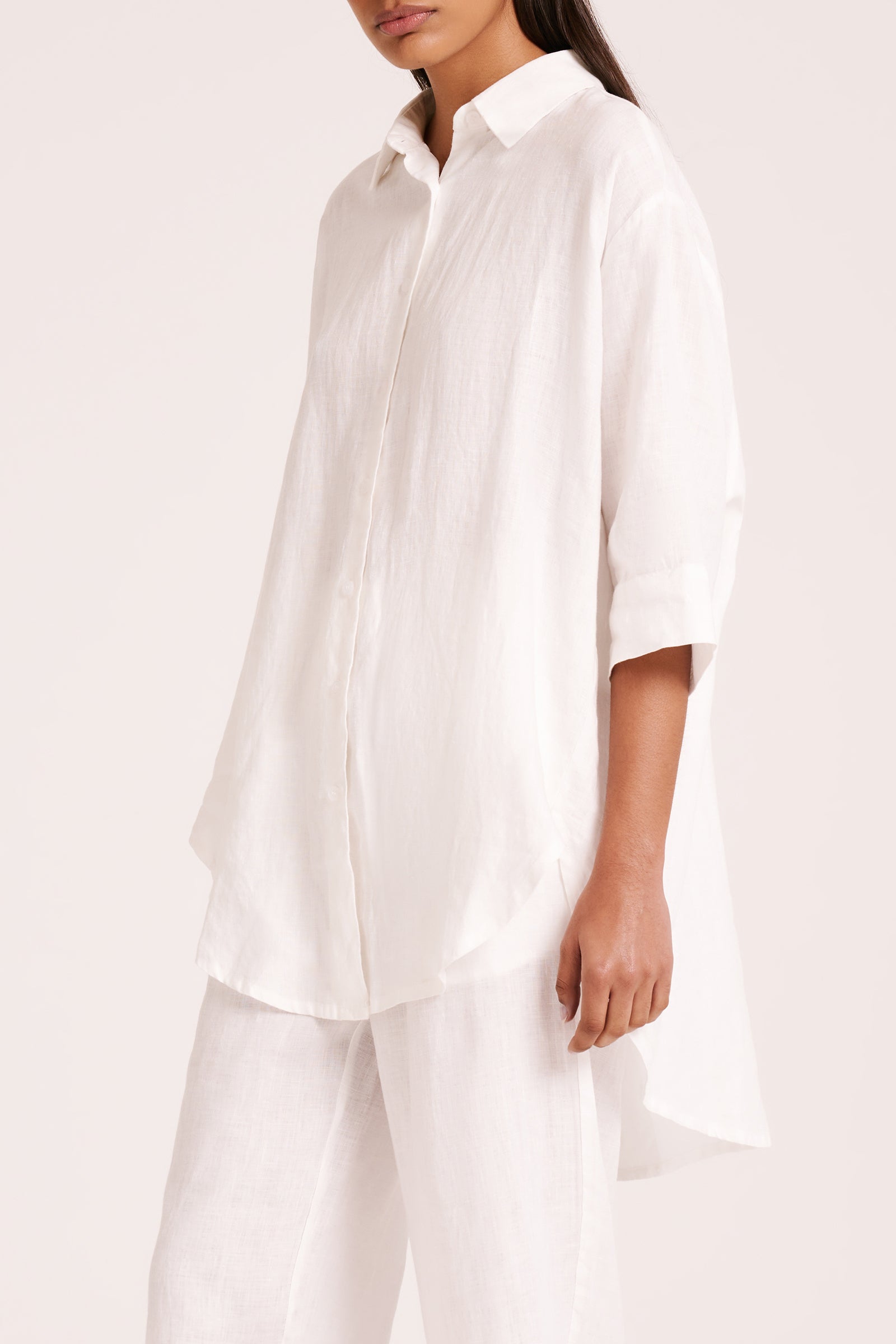 Lounge Linen Longline Shirt & Pant Set 