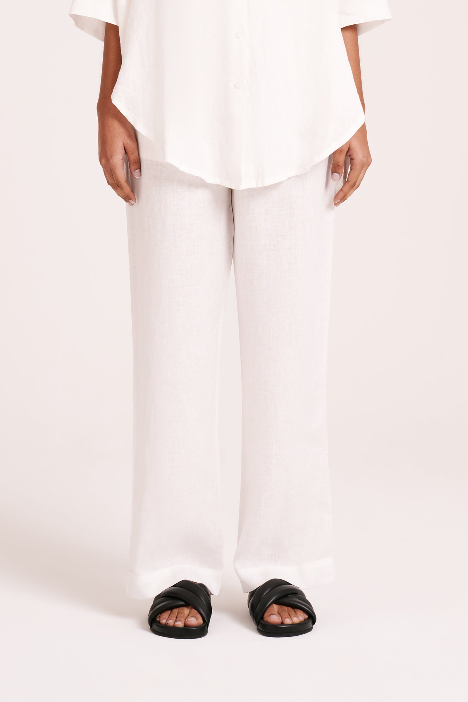 Lounge Linen Longline Shirt & Pant Set 