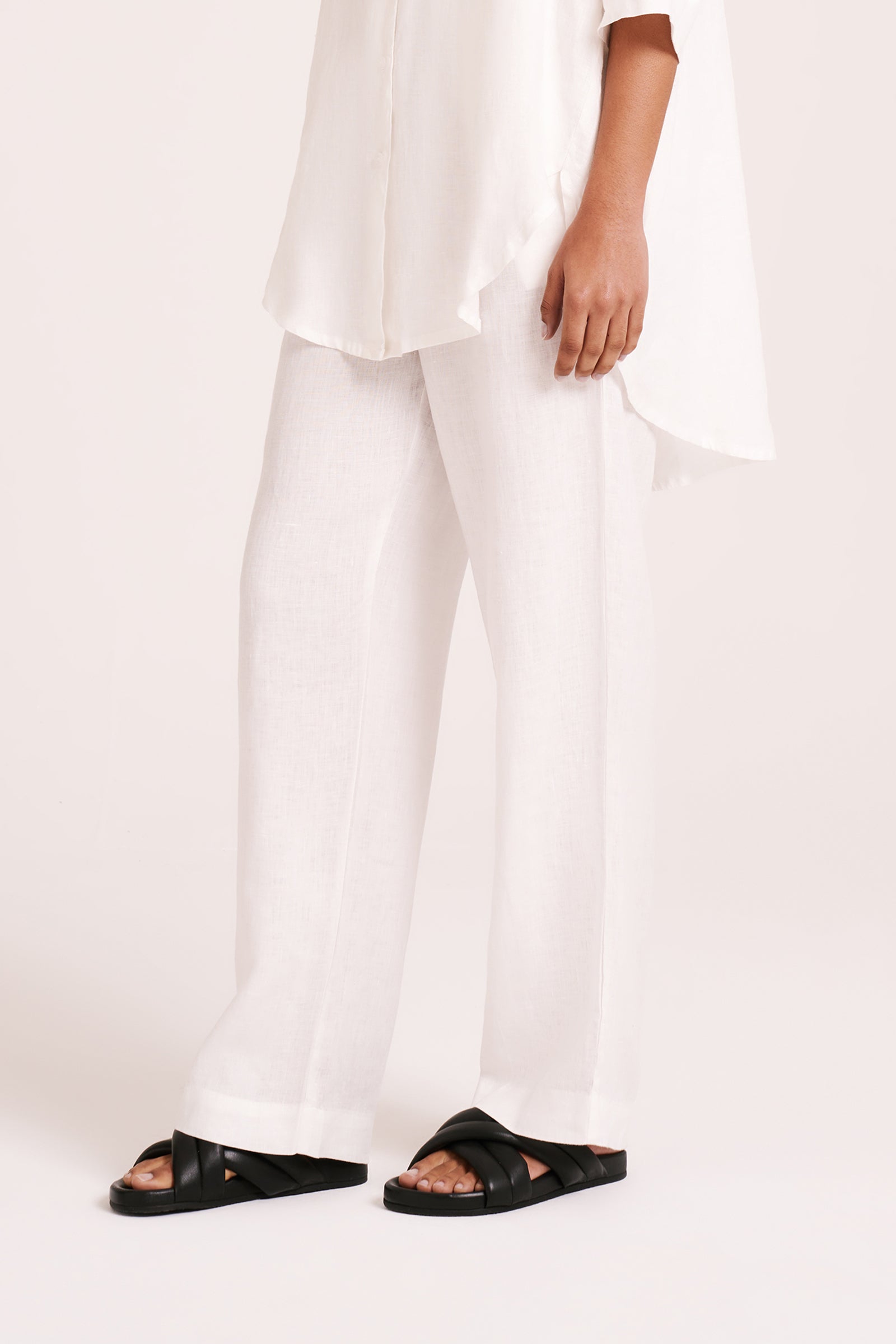 Lounge Linen Longline Shirt & Pant Set 