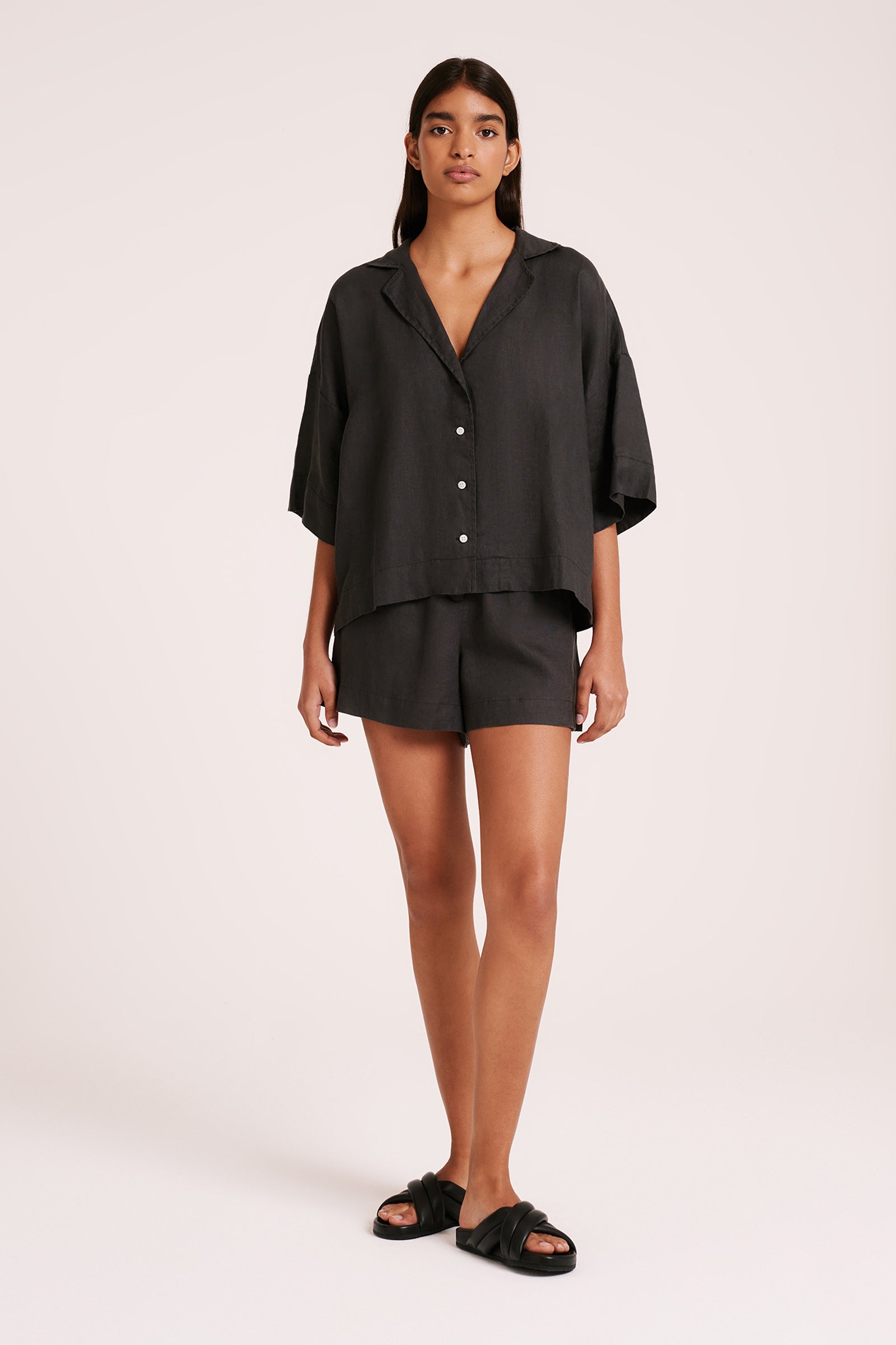 Lounge Linen Shirt & Short Set 