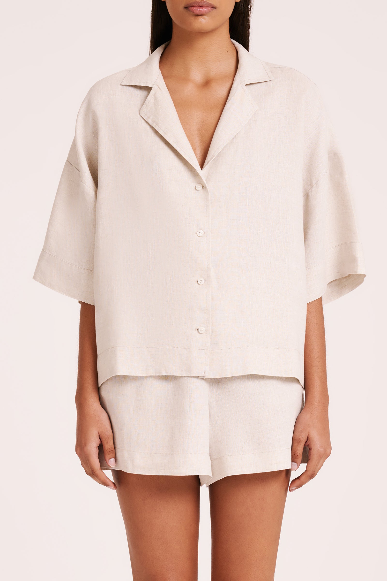 Lounge Linen Shirt & Short Set 