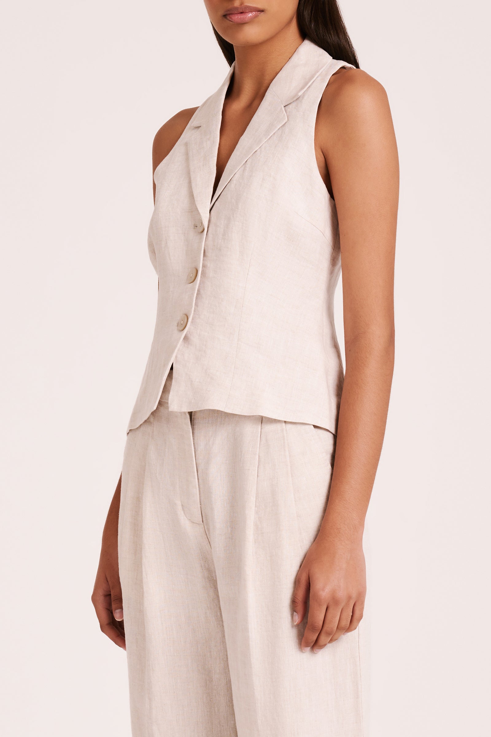 Thilda Linen Vest Natural 