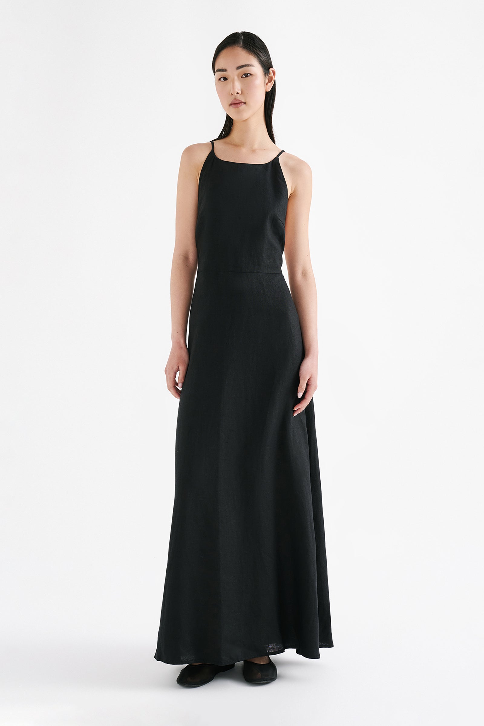 Ziba Linen Maxi Dress Black 