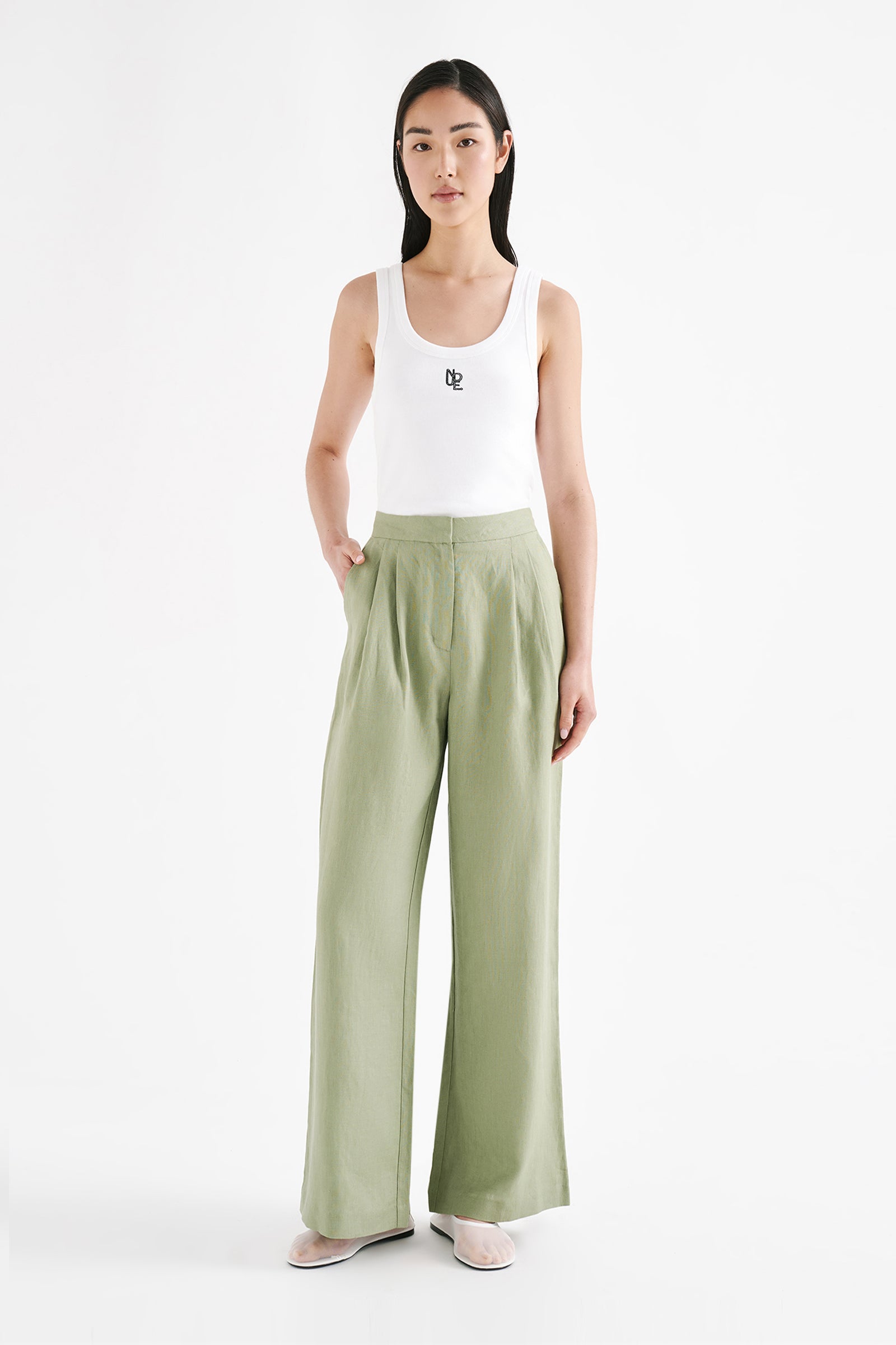 Thilda Linen Pant Sage 