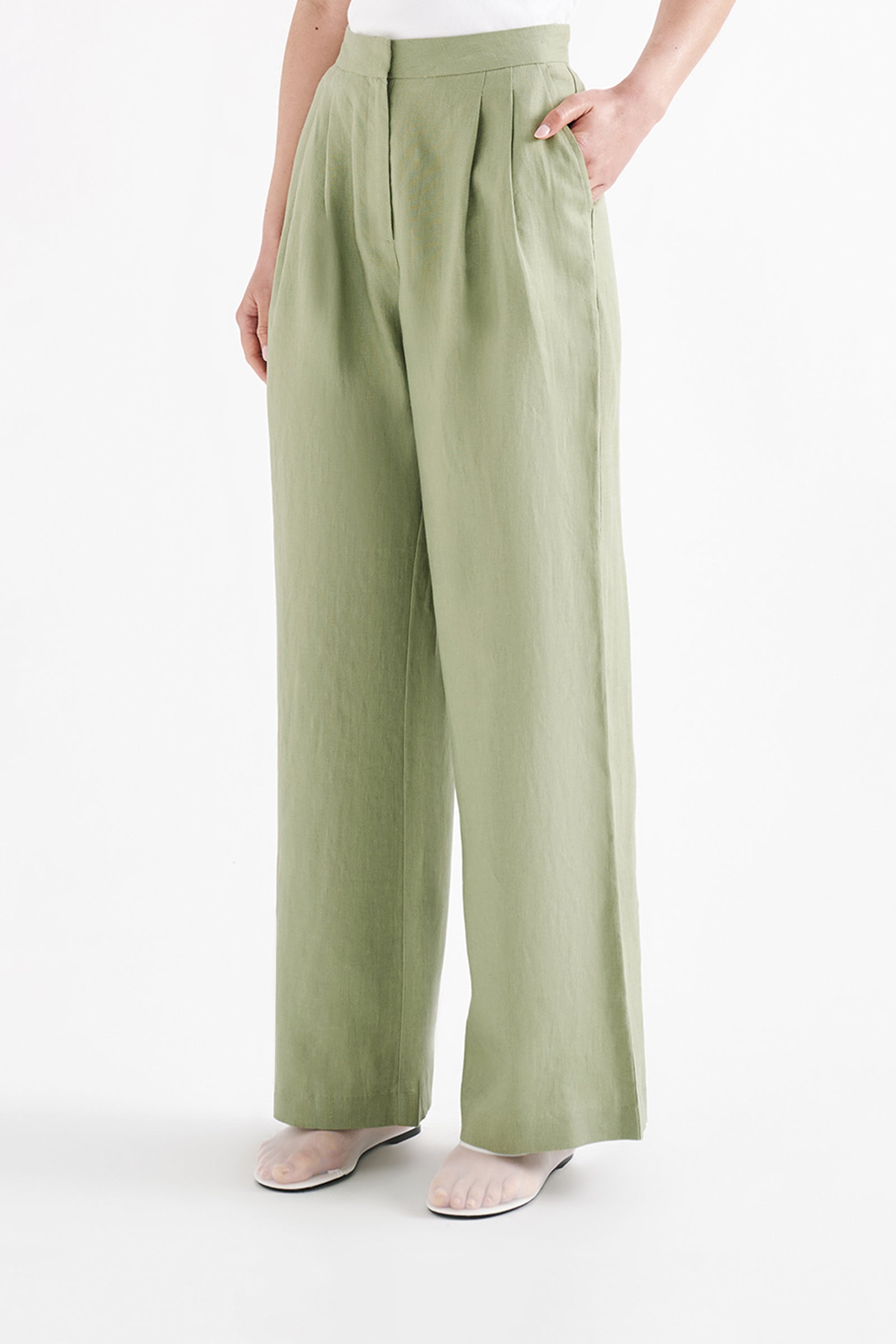 Thilda Linen Pant Sage 