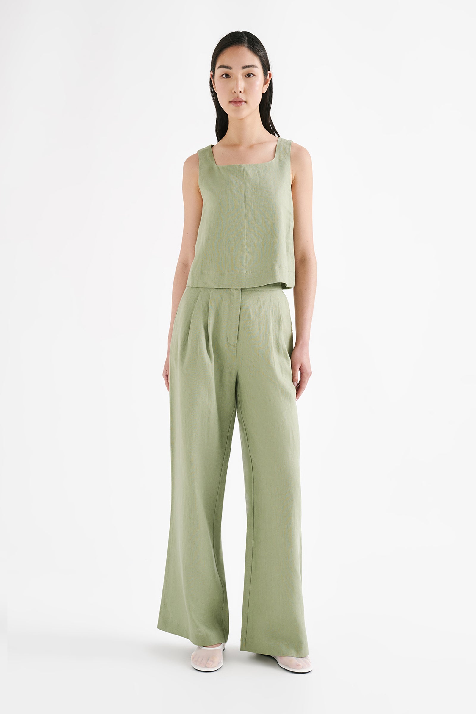 Thilda Linen Pant Sage 