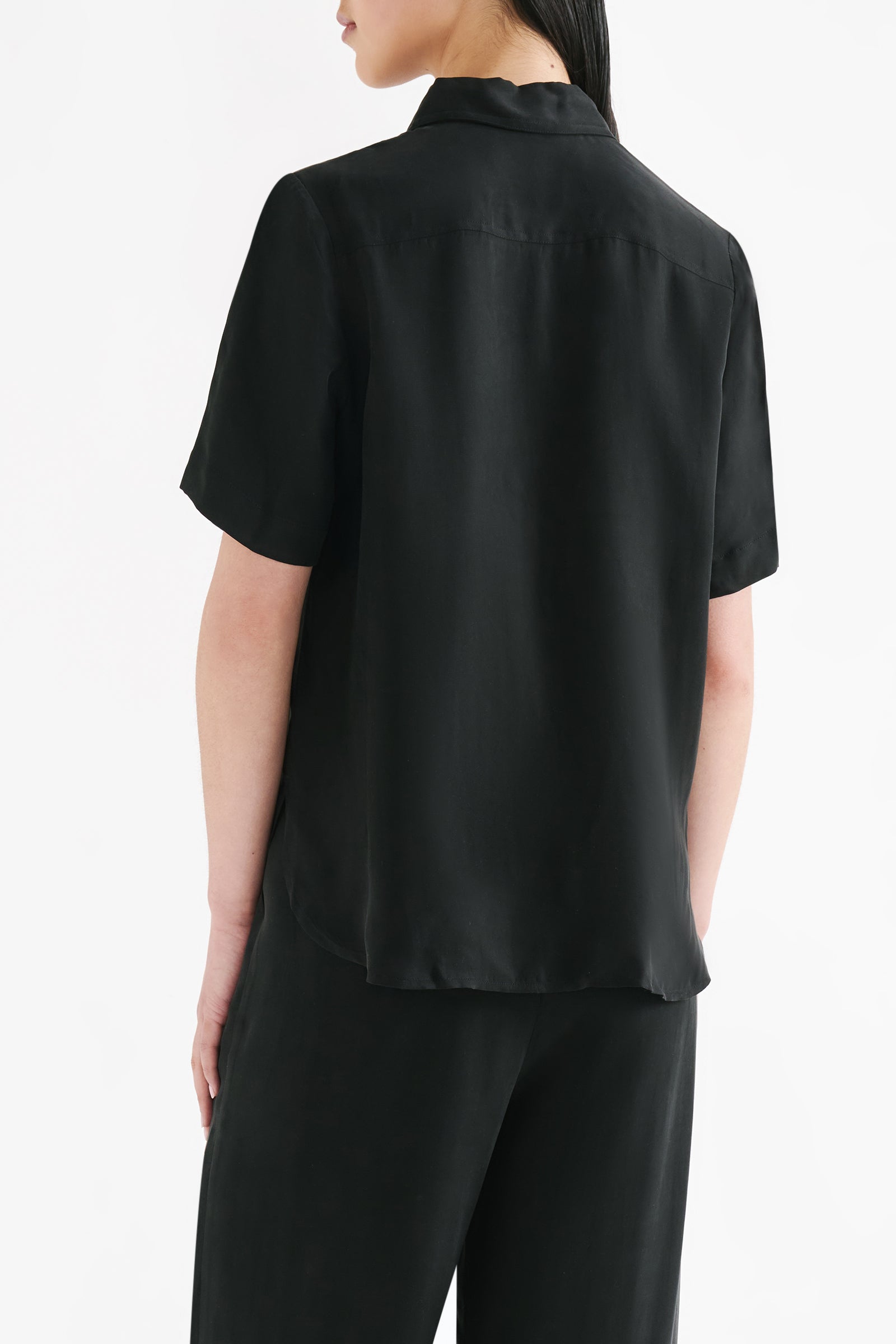 Lea Cupro Shirt Black 