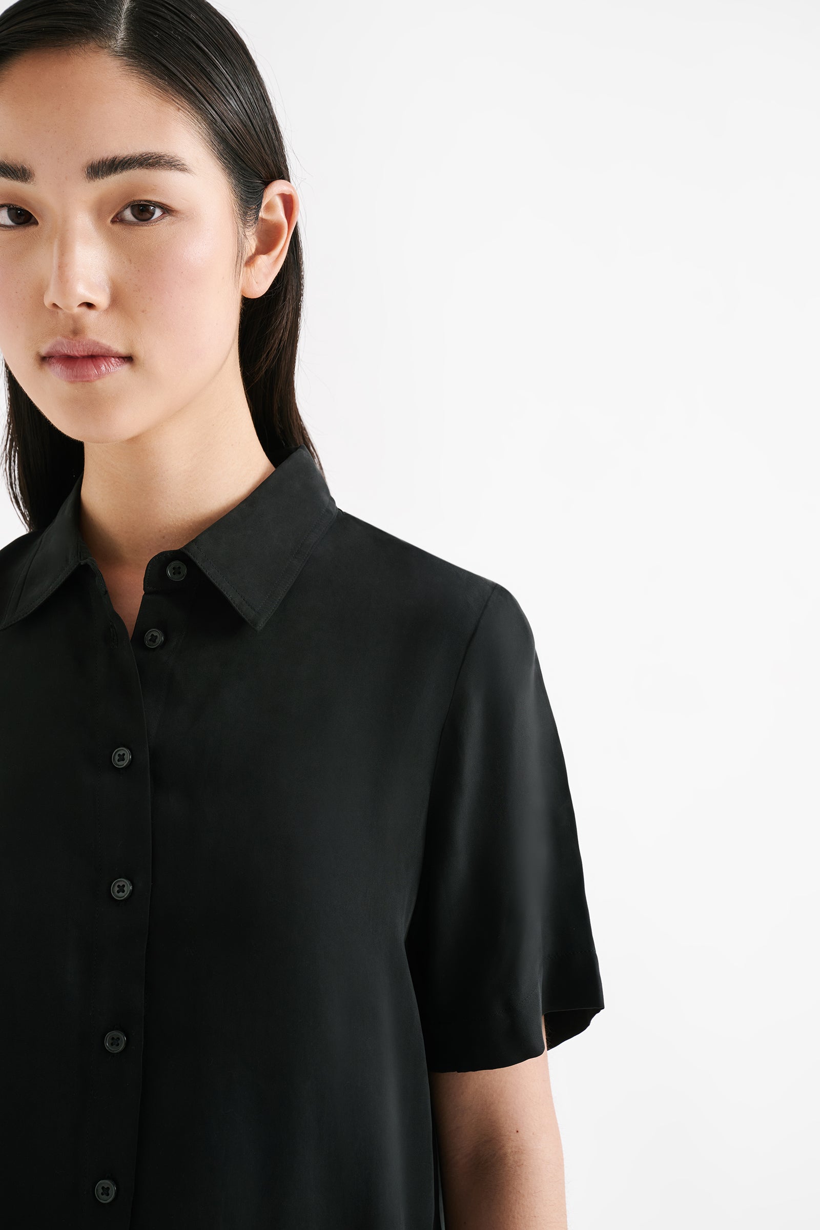 Lea Cupro Shirt Black 