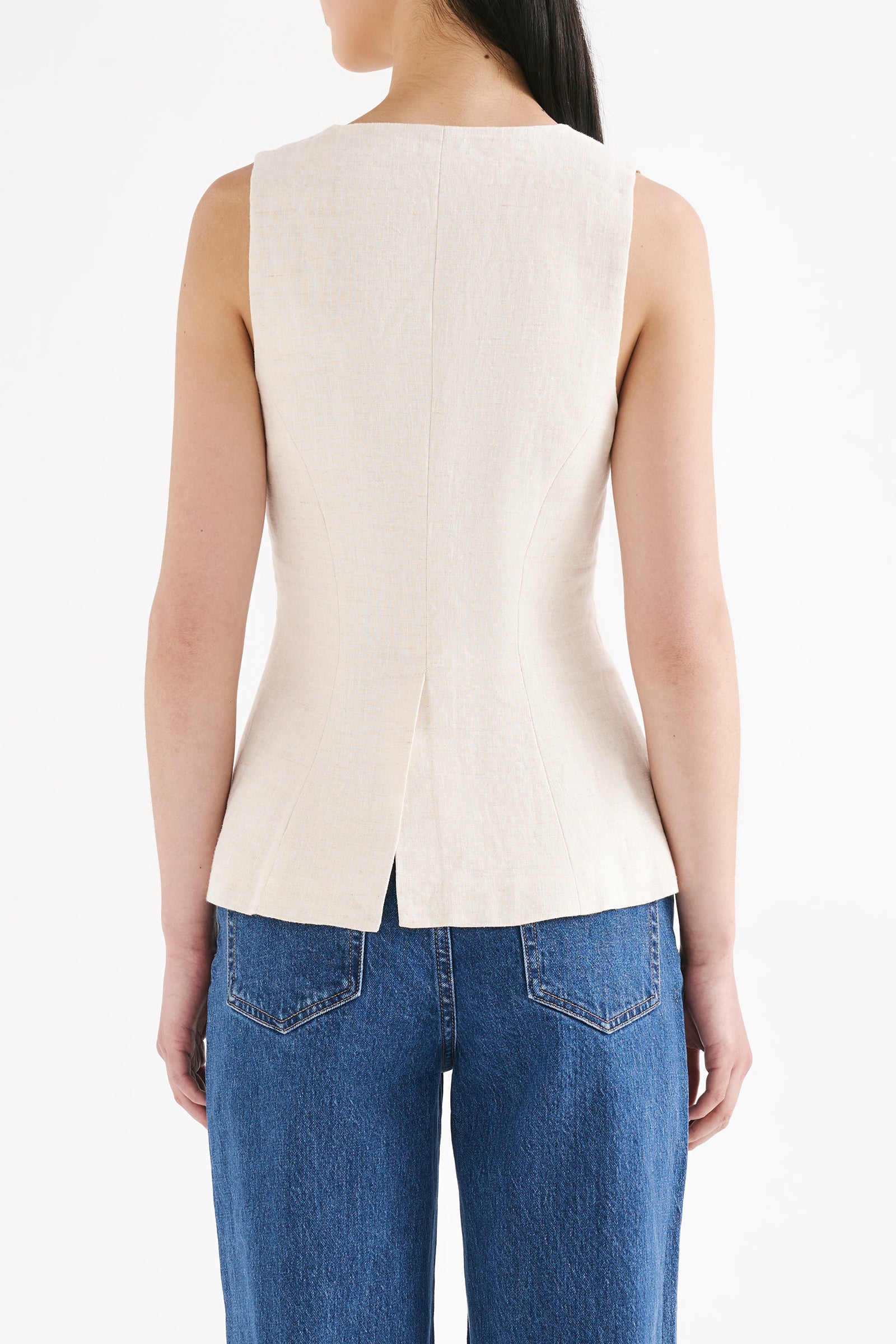 Clio Linen Vest Natural 