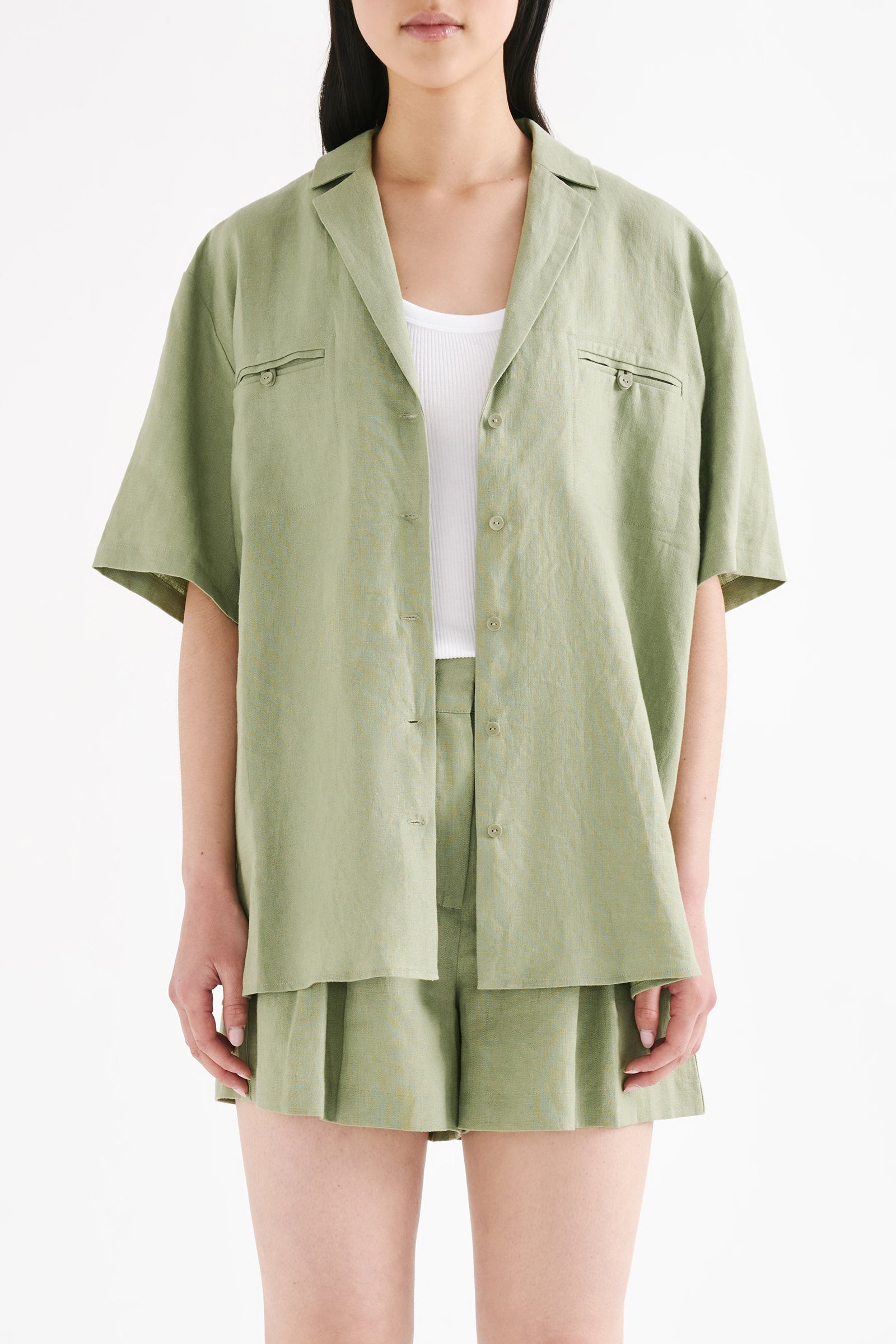 Thilda Linen Shirt Sage 