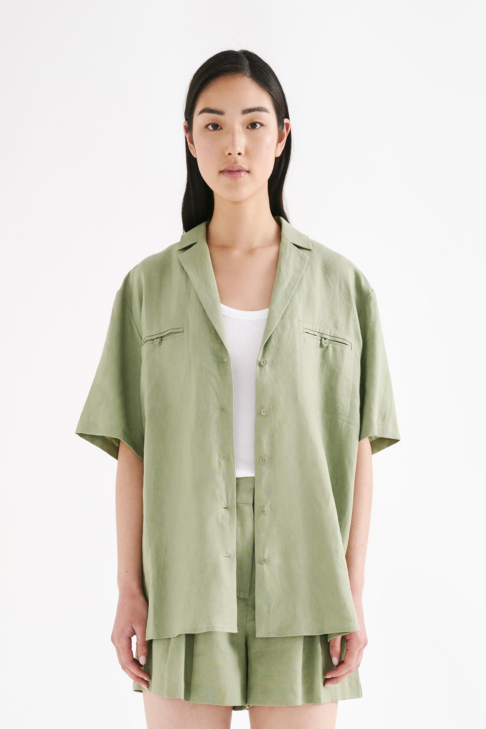 Thilda Linen Shirt Sage 