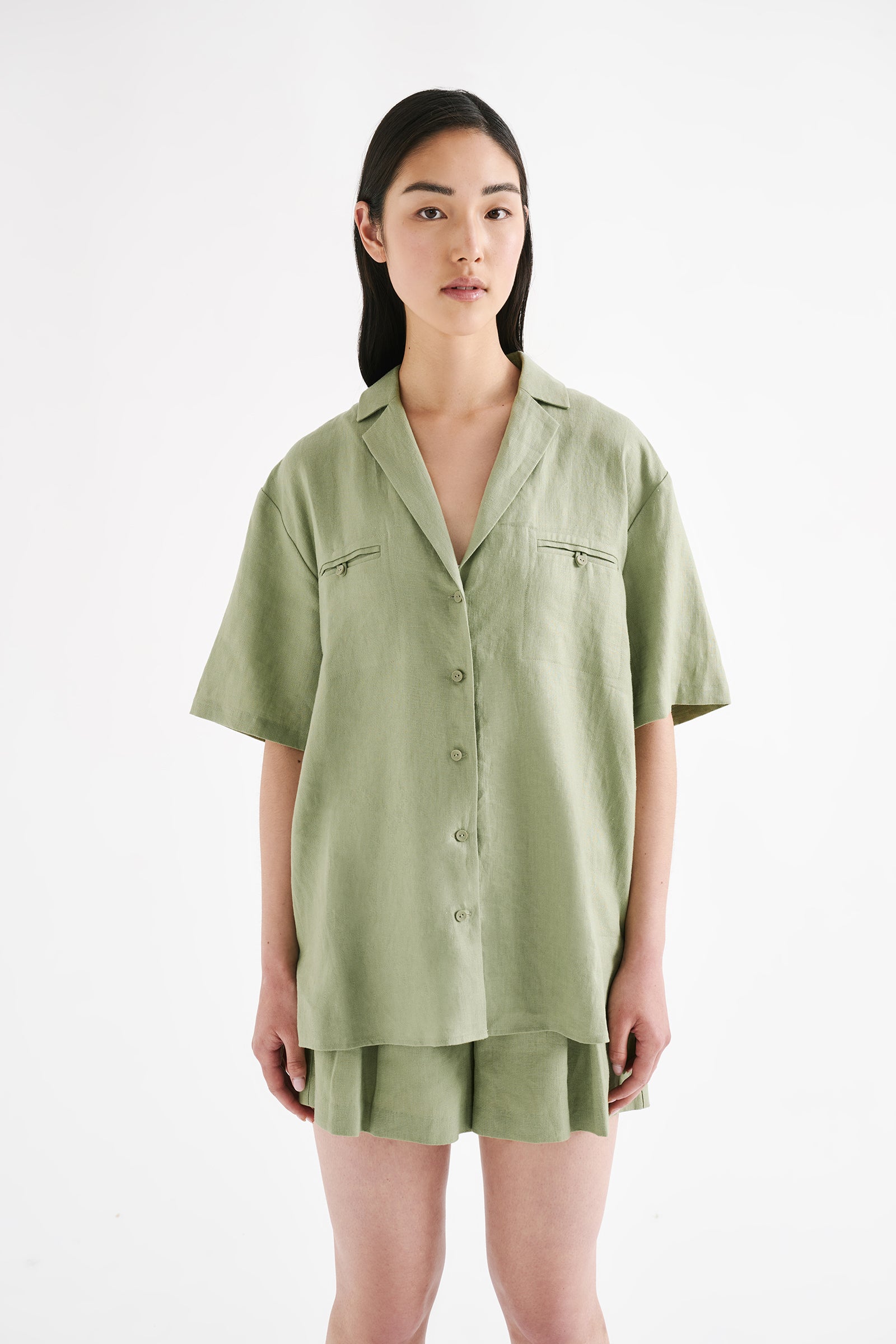 Thilda Linen Shirt Sage 