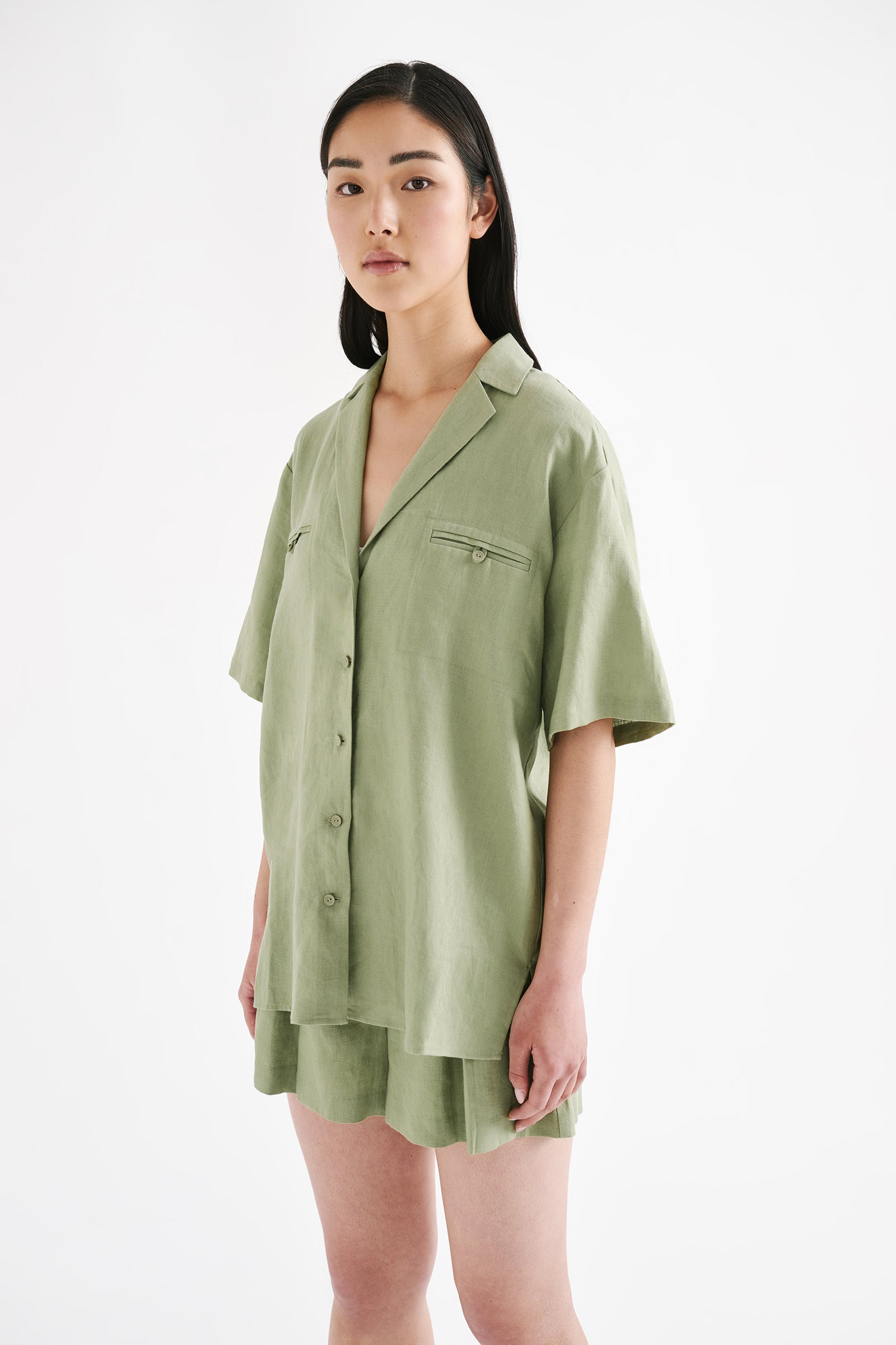 Thilda Linen Shirt Sage 