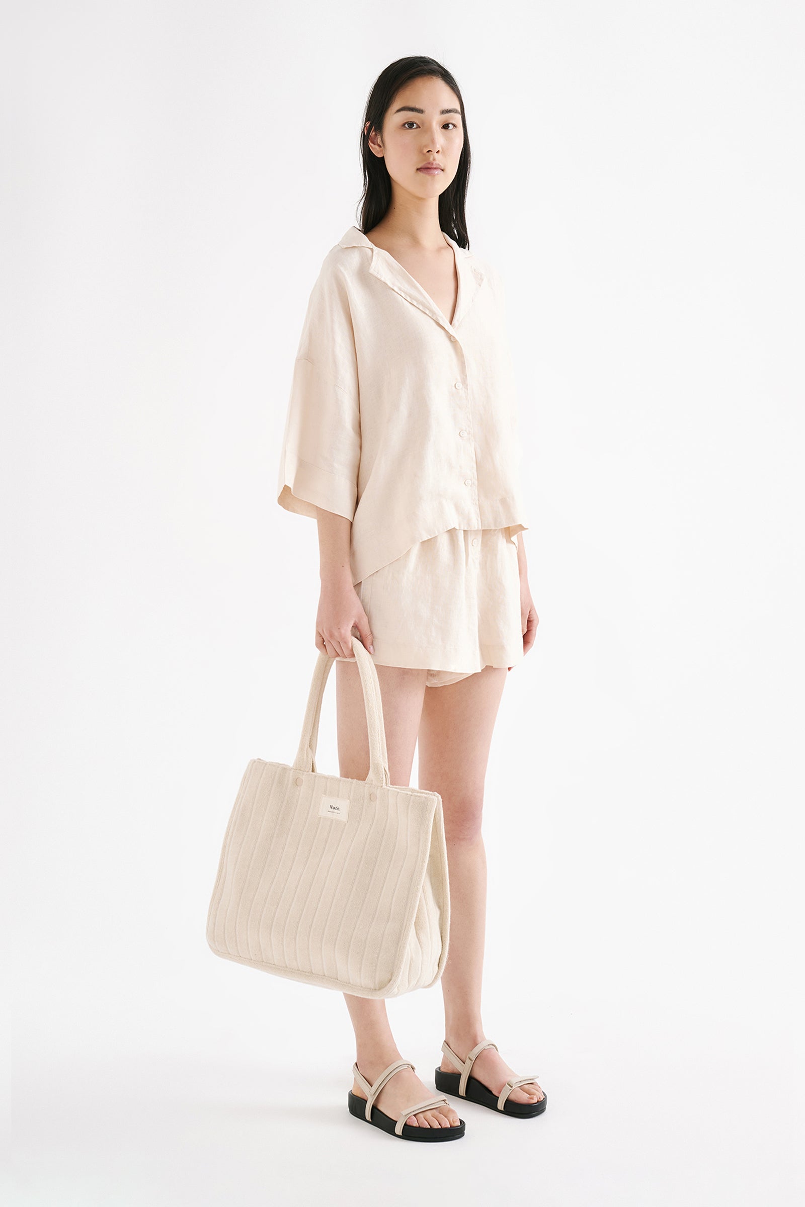 Terry Shopper Tote Natural 