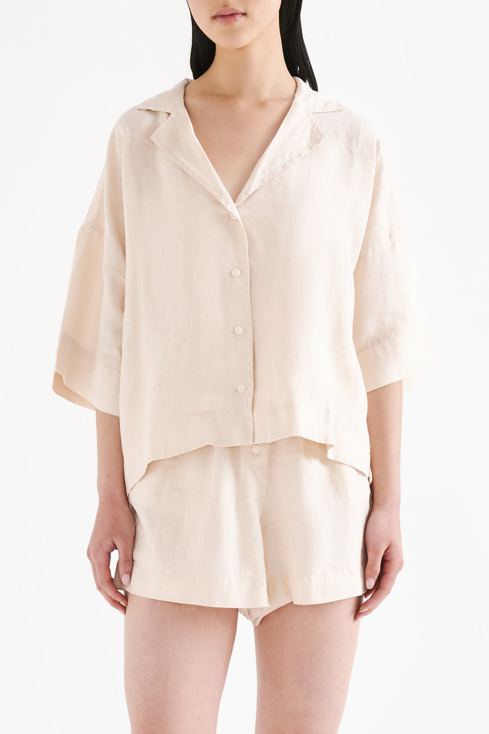 Lounge Linen Shirt Pannacotta 