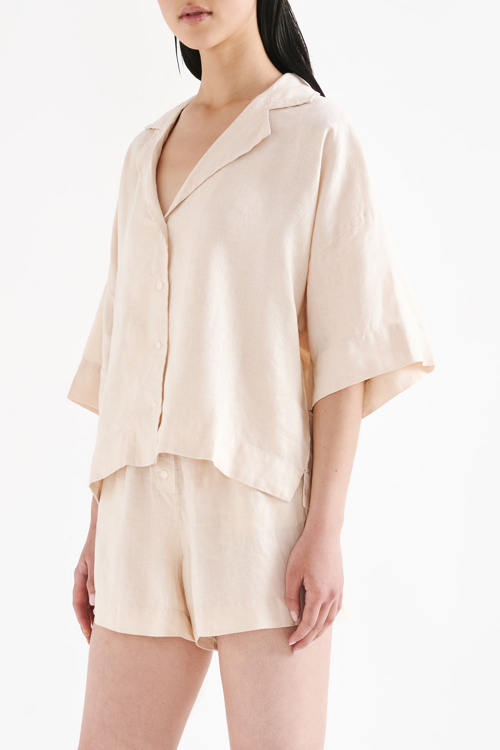 Lounge Linen Shirt Pannacotta 