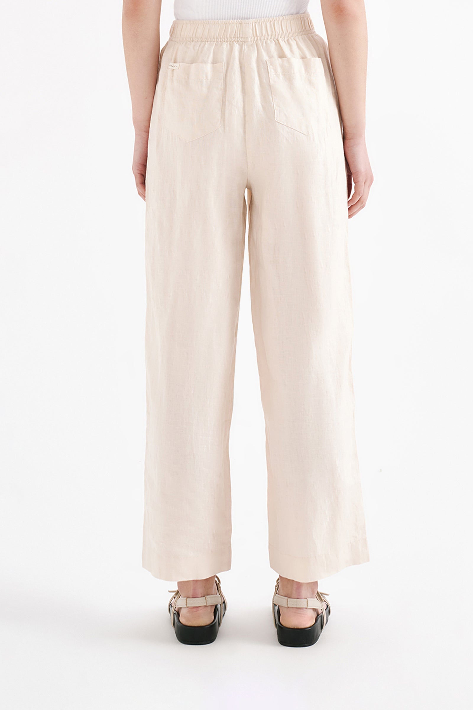 Lounge Linen Crop Pant Pannacotta 