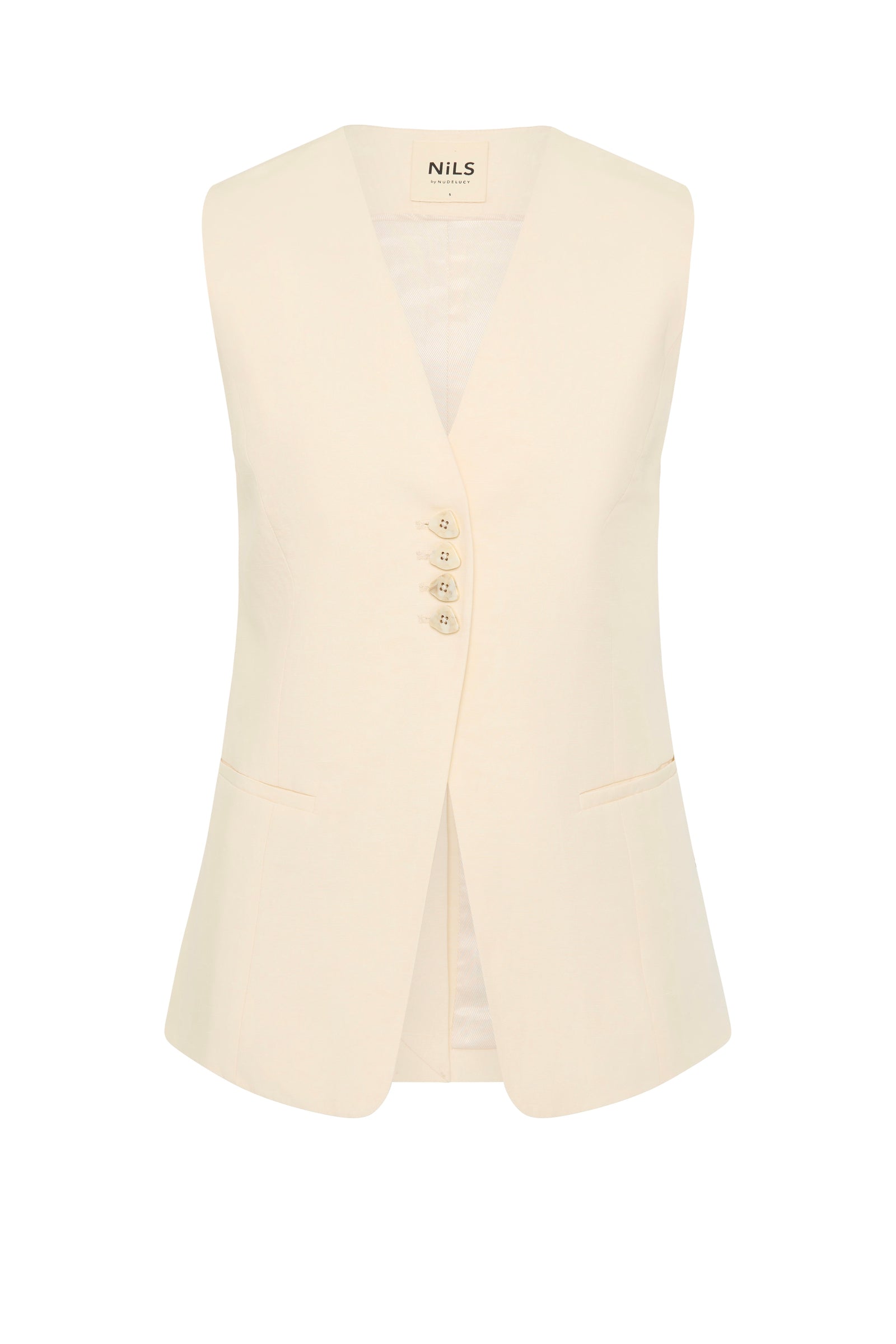 Salma Tailored Vest Buttermilk 