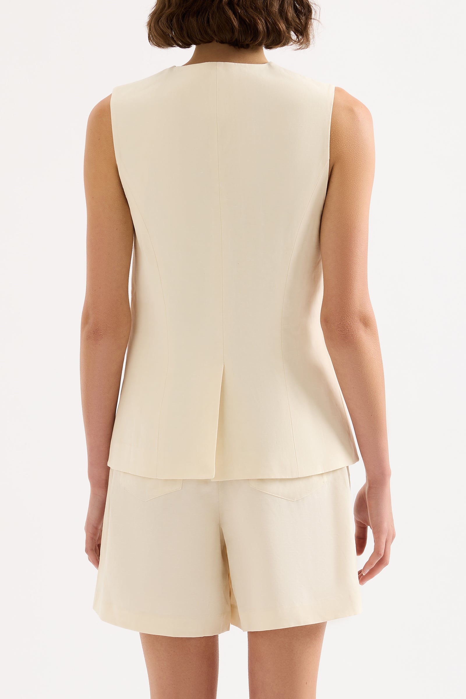 Salma Tailored Vest Buttermilk 