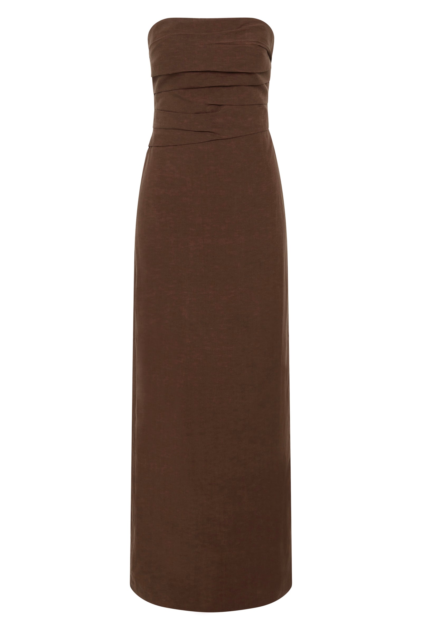 Salma Strapless Dress Chestnut 