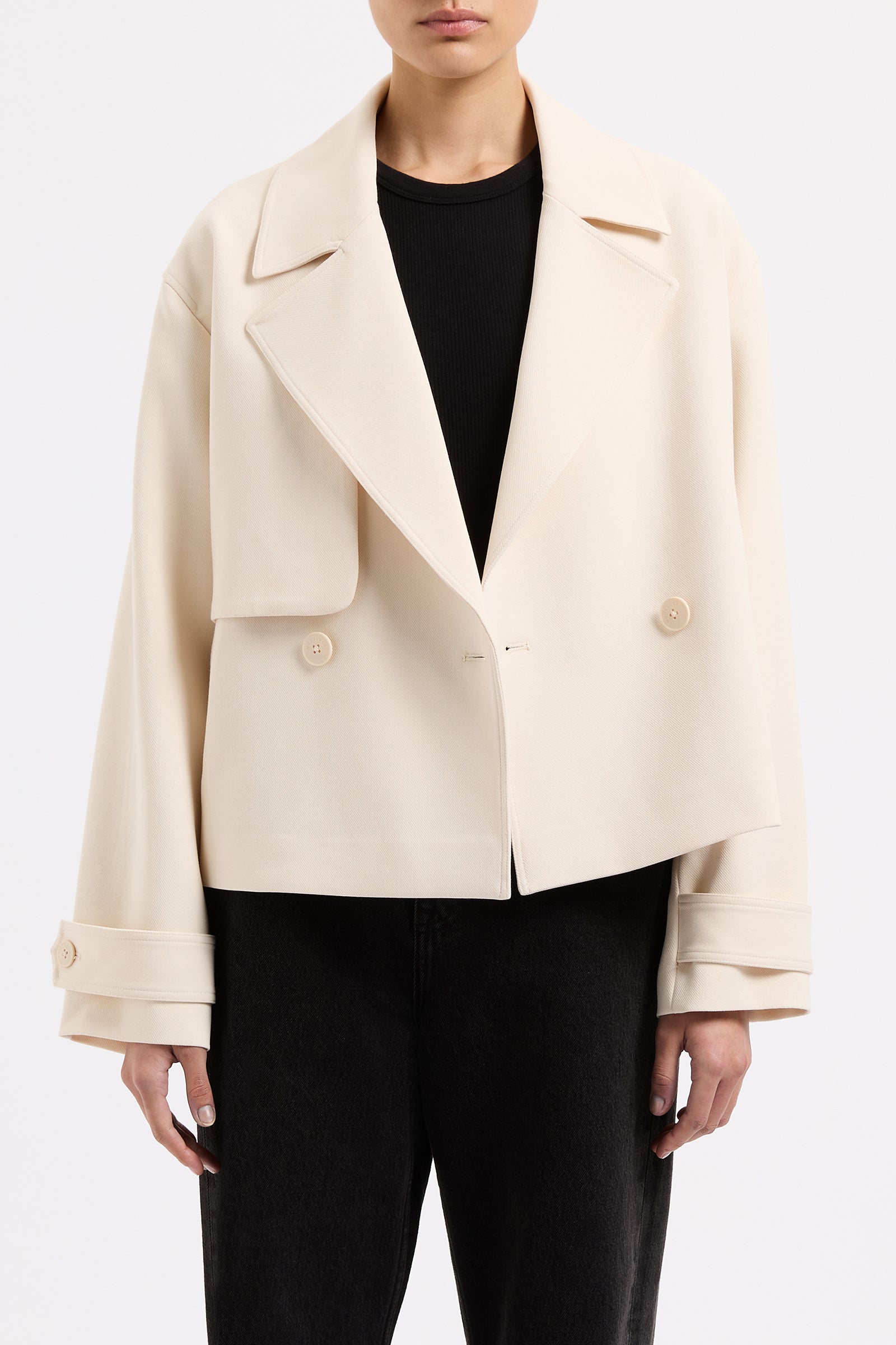 Karson Crop Trench Cream 