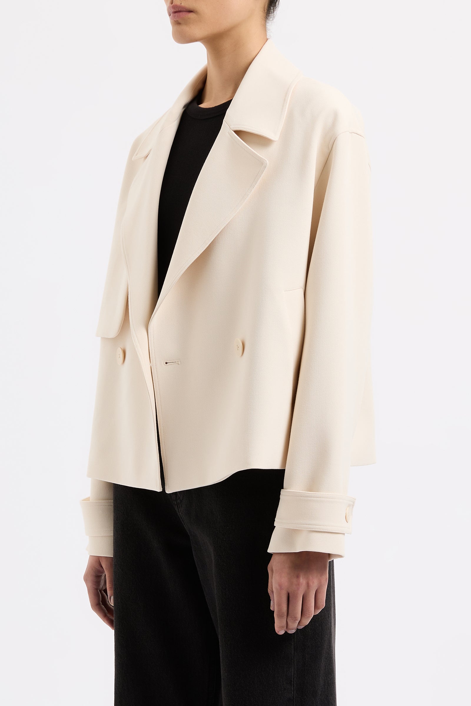 Karson Crop Trench Cream 