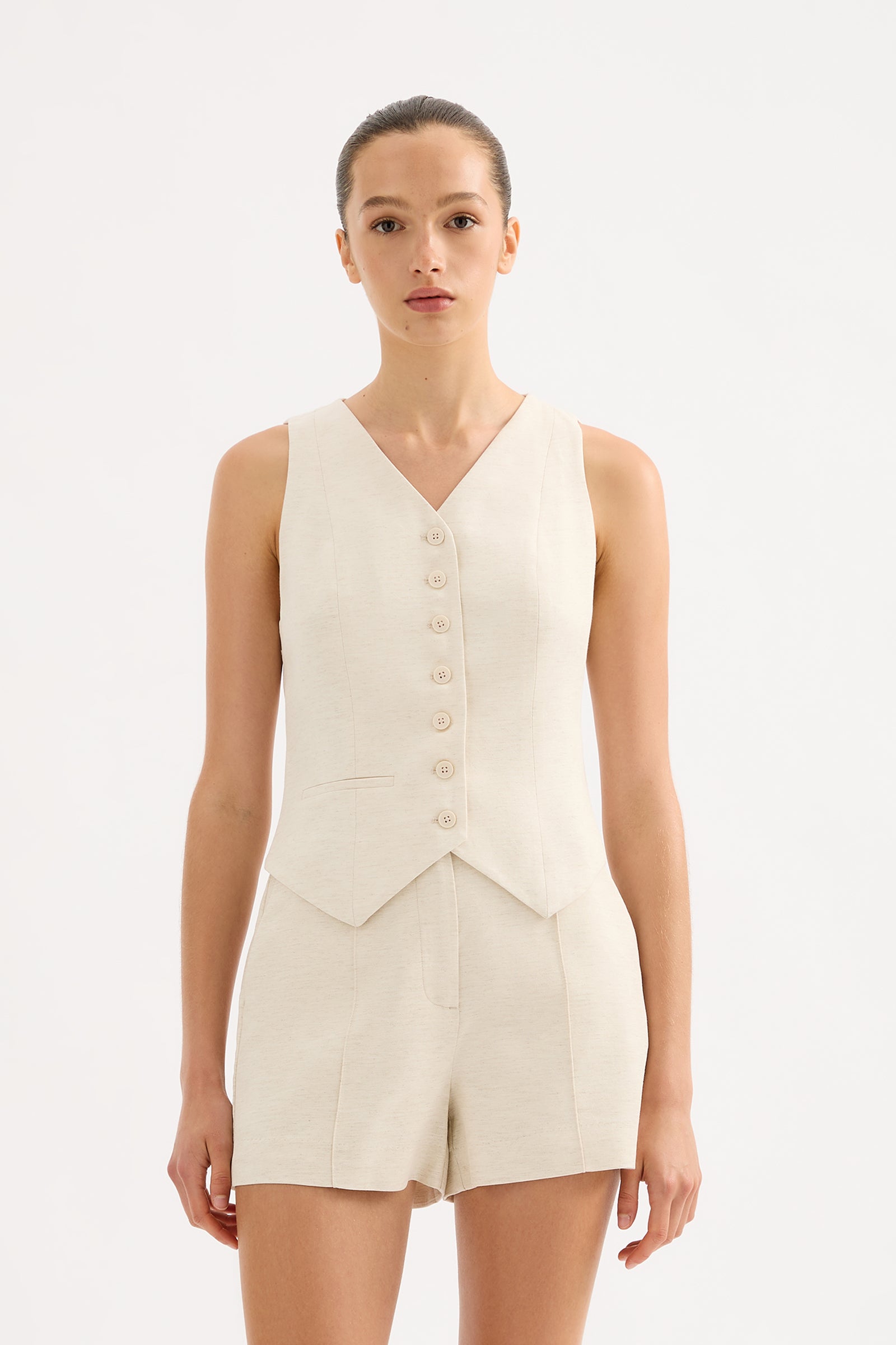 Logan Tailored Vest Bone 