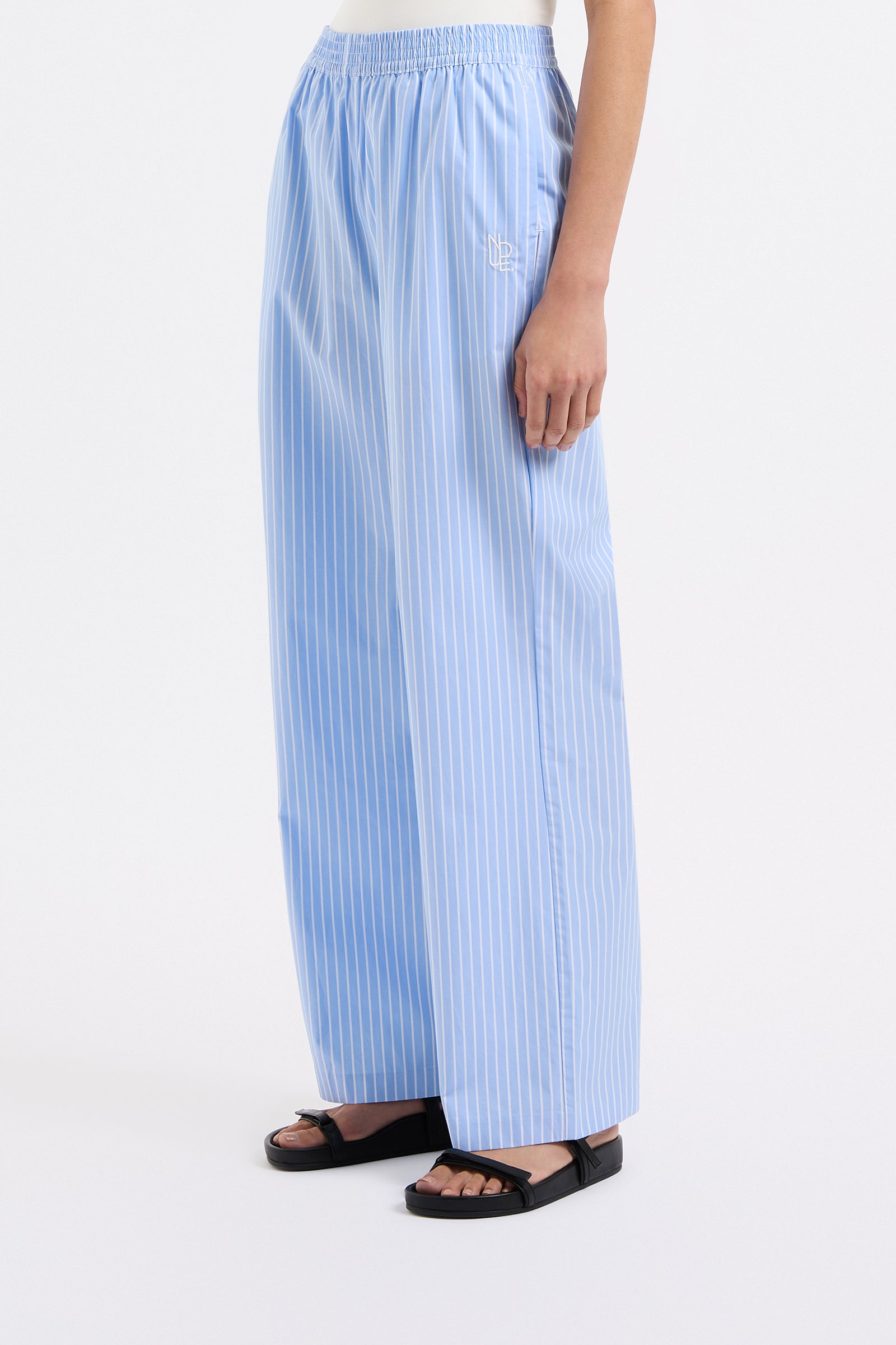 Organic Poplin Pant Blue Stripe 