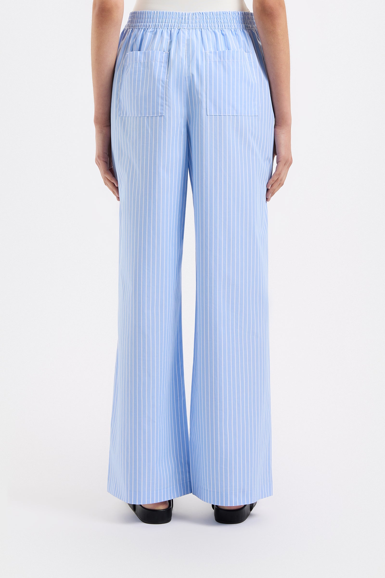 Organic Poplin Pant Blue Stripe 