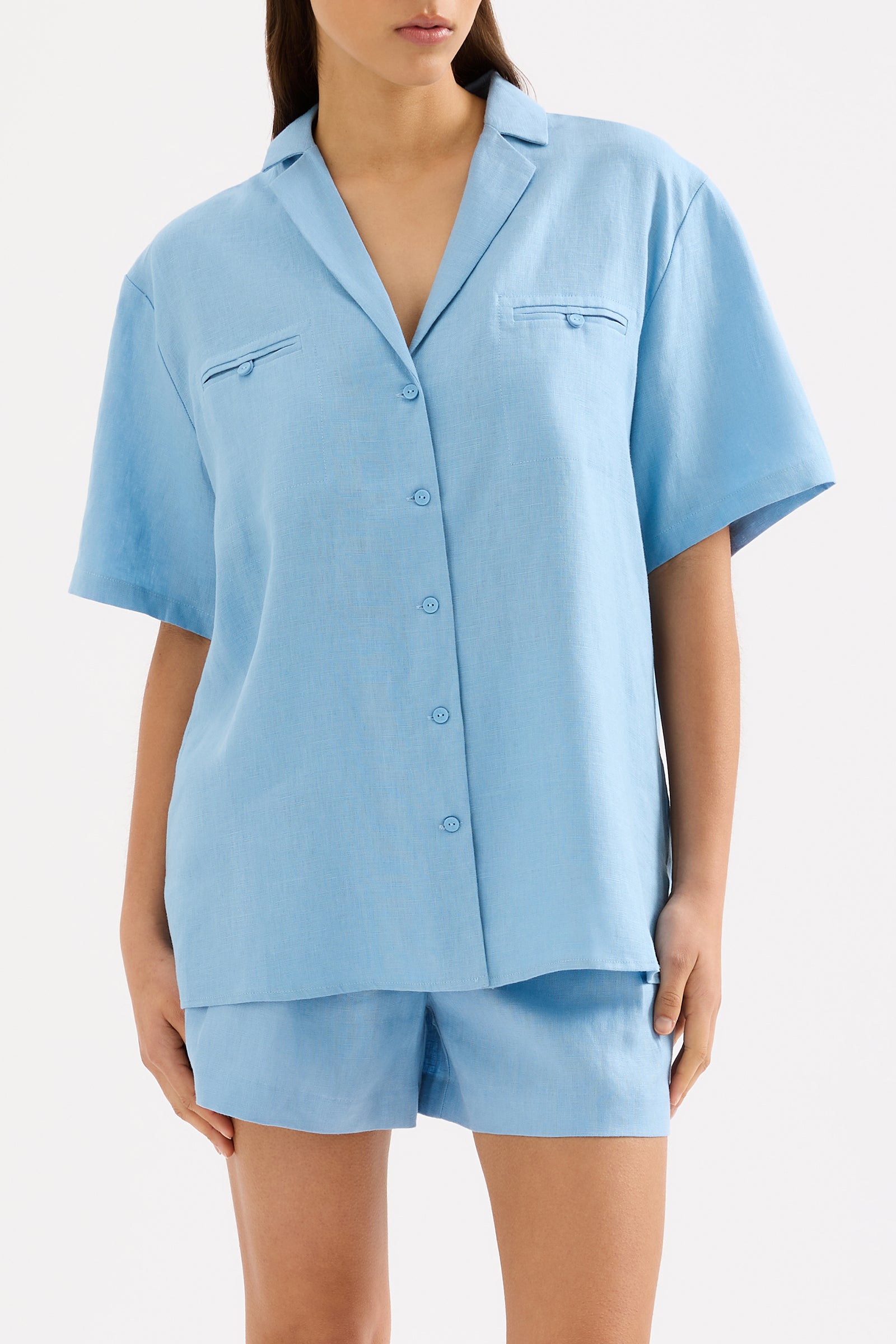 Thilda Linen Shirt Sky 