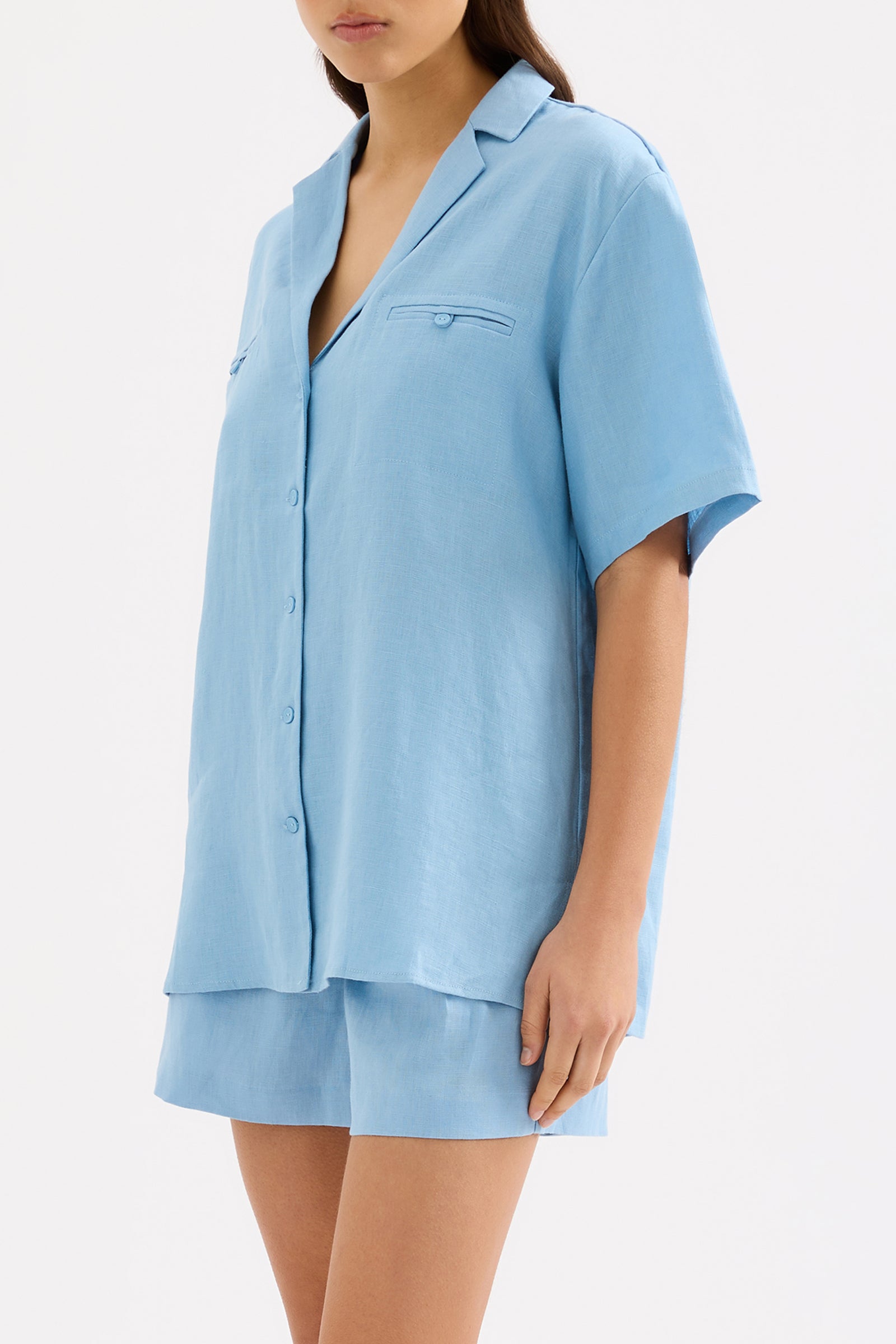 Thilda Linen Shirt Sky 