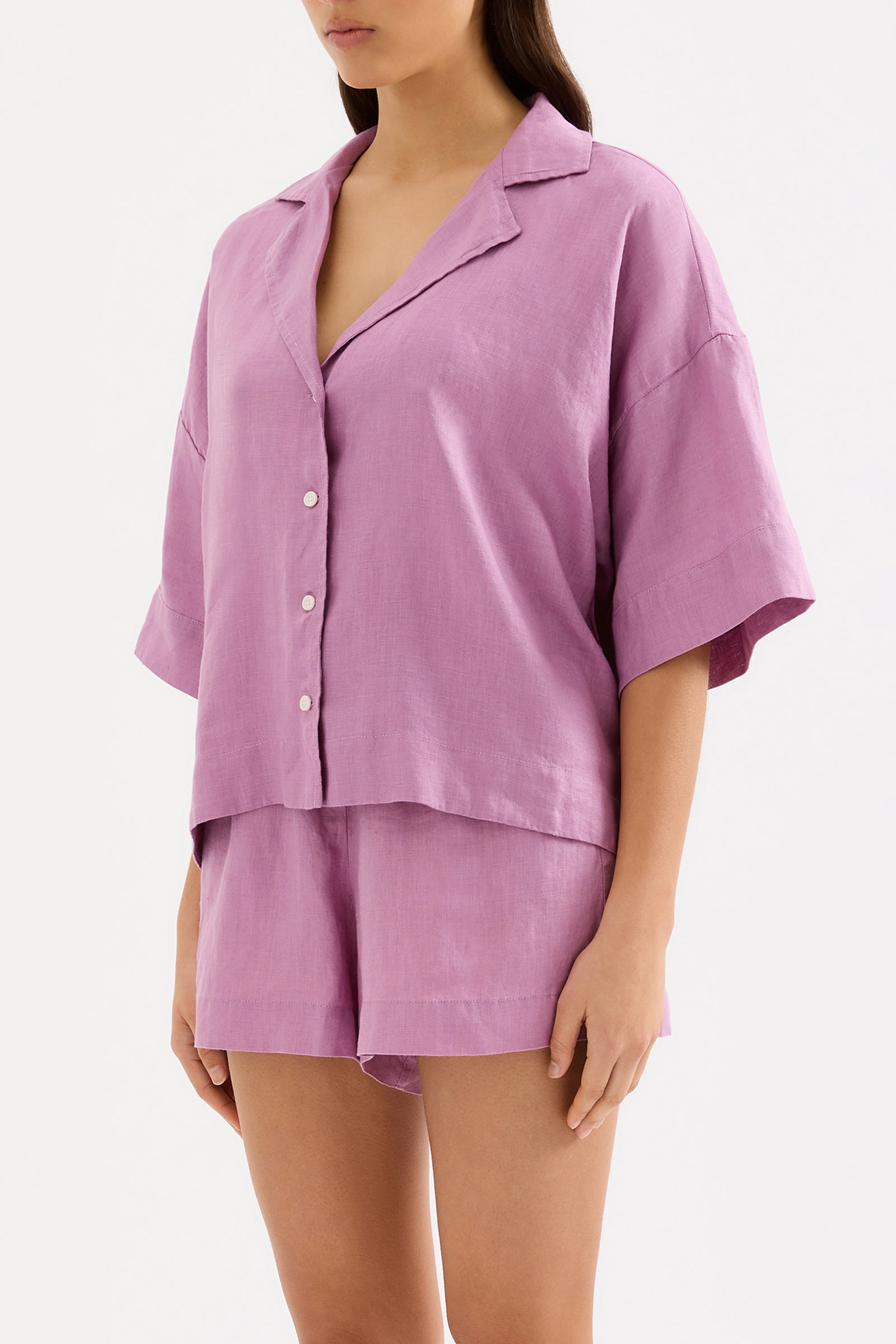 Lounge Linen Shirt Grape 