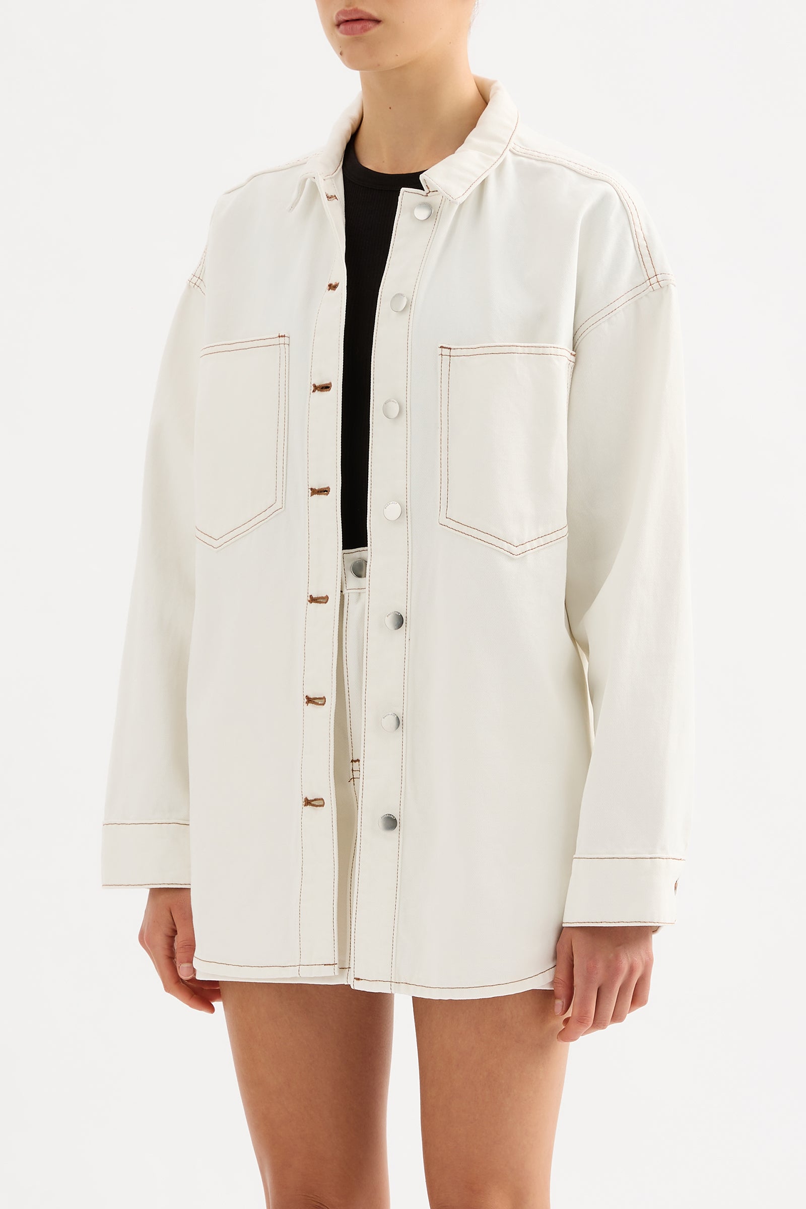 Organic Denim Overshirt Salt 