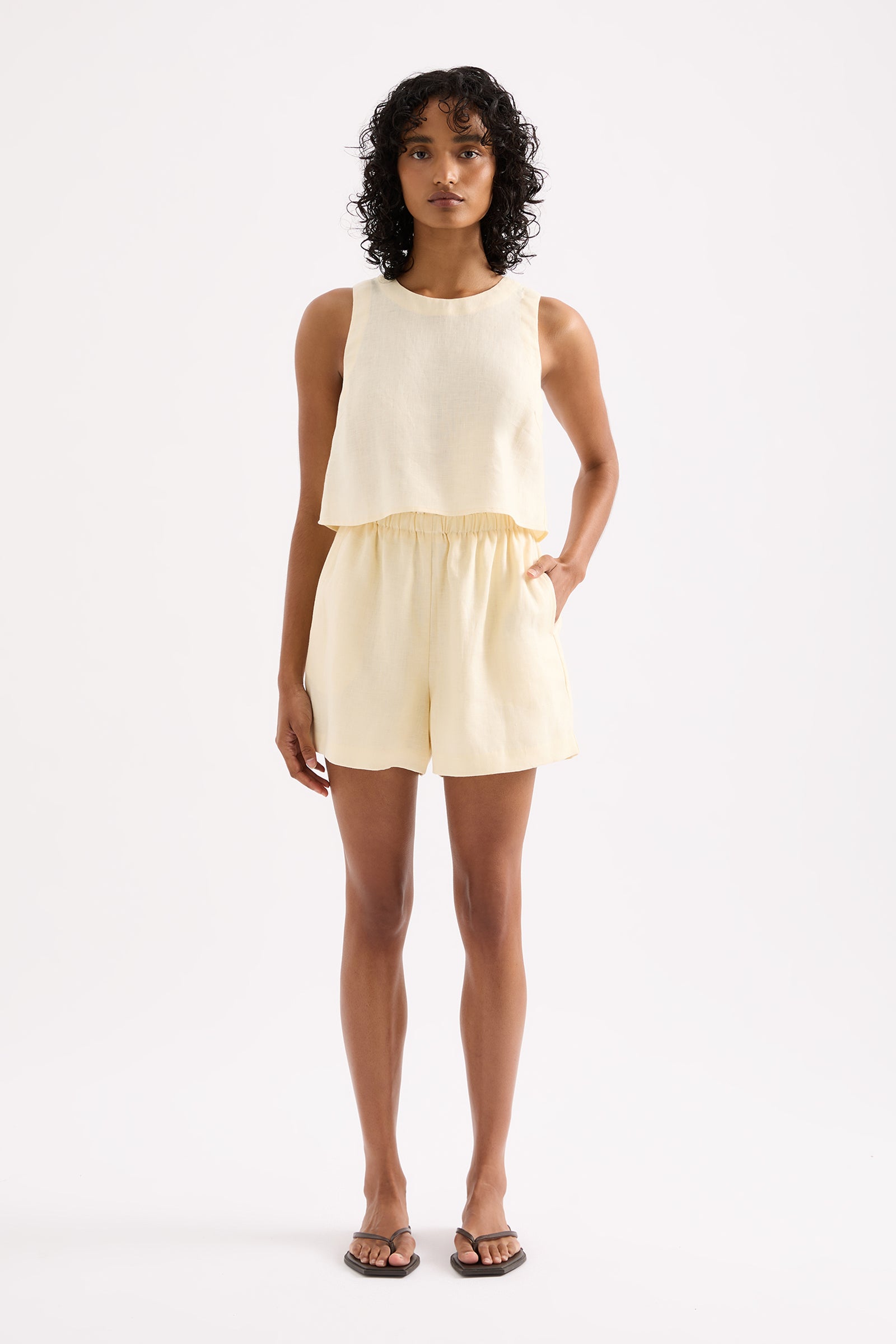 Ingrid Linen Short Eggnog 