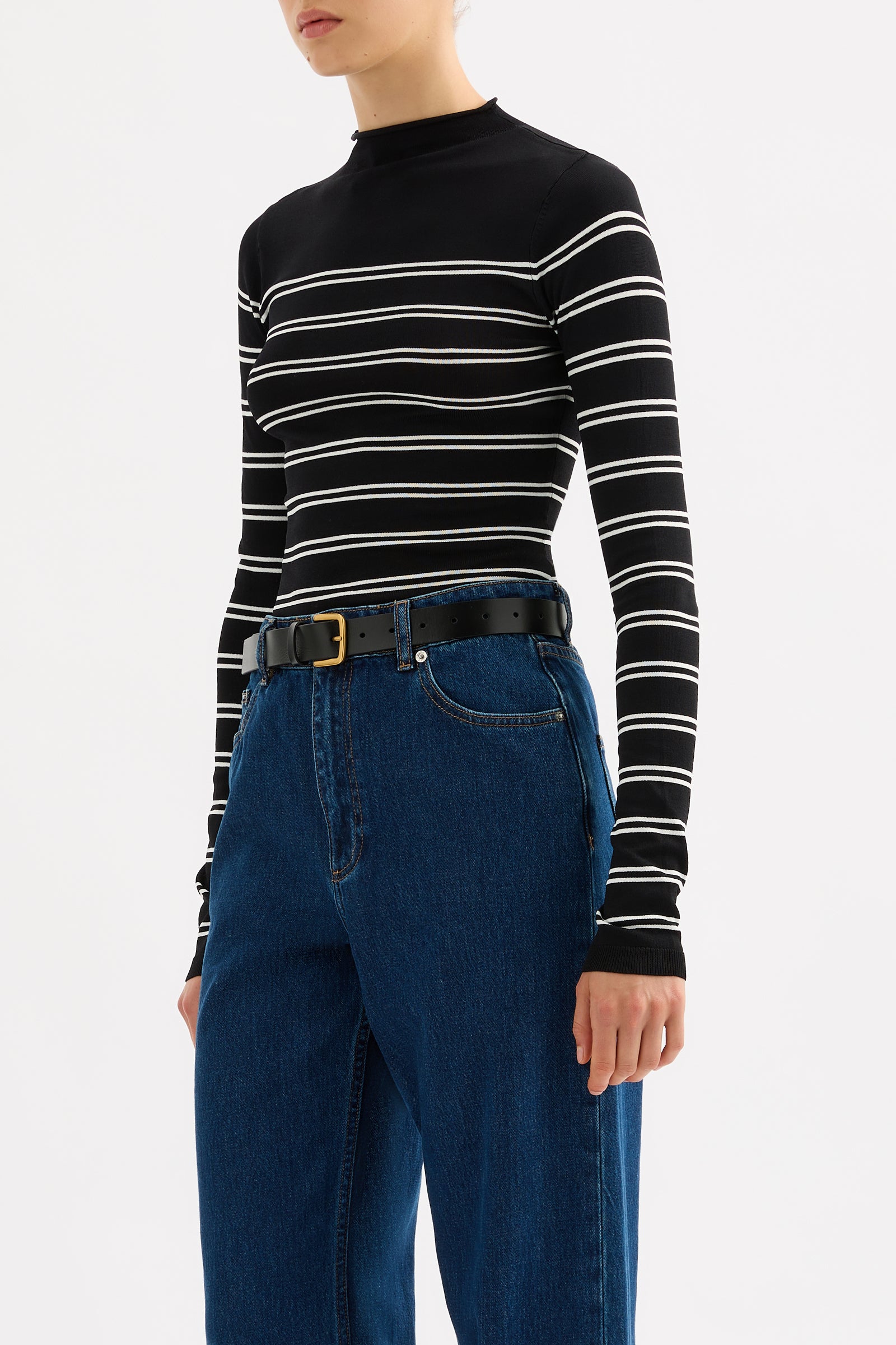 Tabi Sheer Knit Black Stripe 