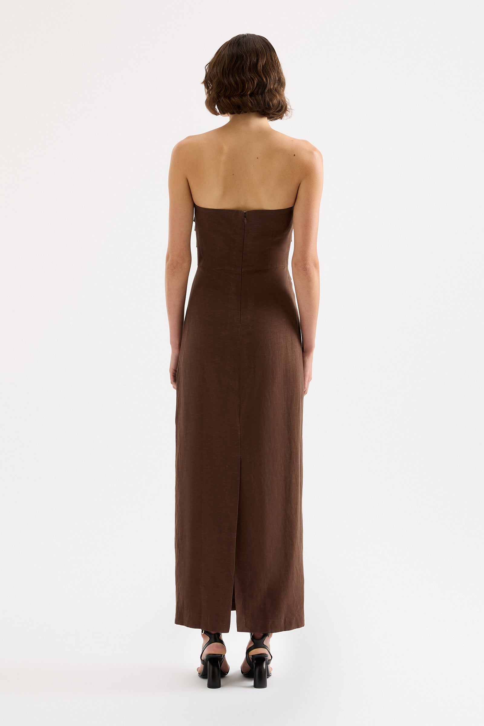 Salma Strapless Dress Chestnut 