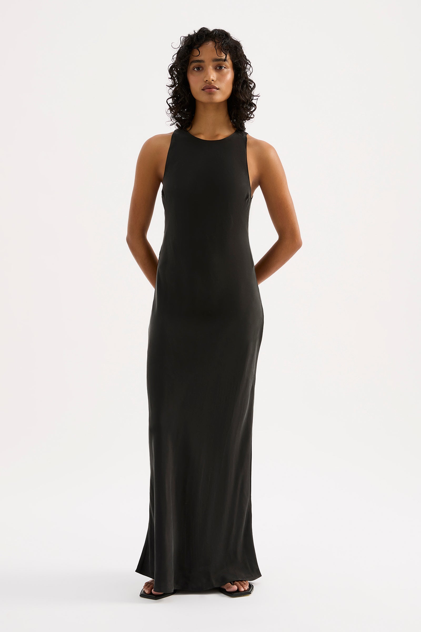 Hariot Cupro Maxi Dress Black 