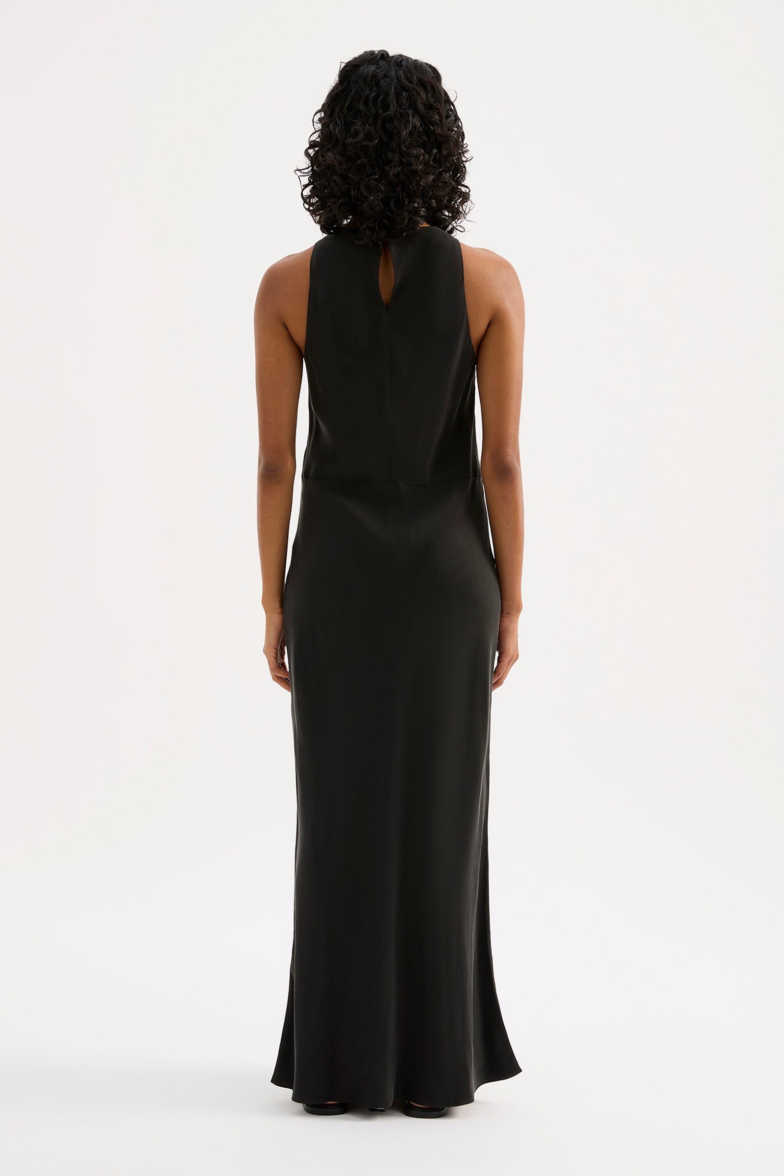 Hariot Cupro Maxi Dress Black 