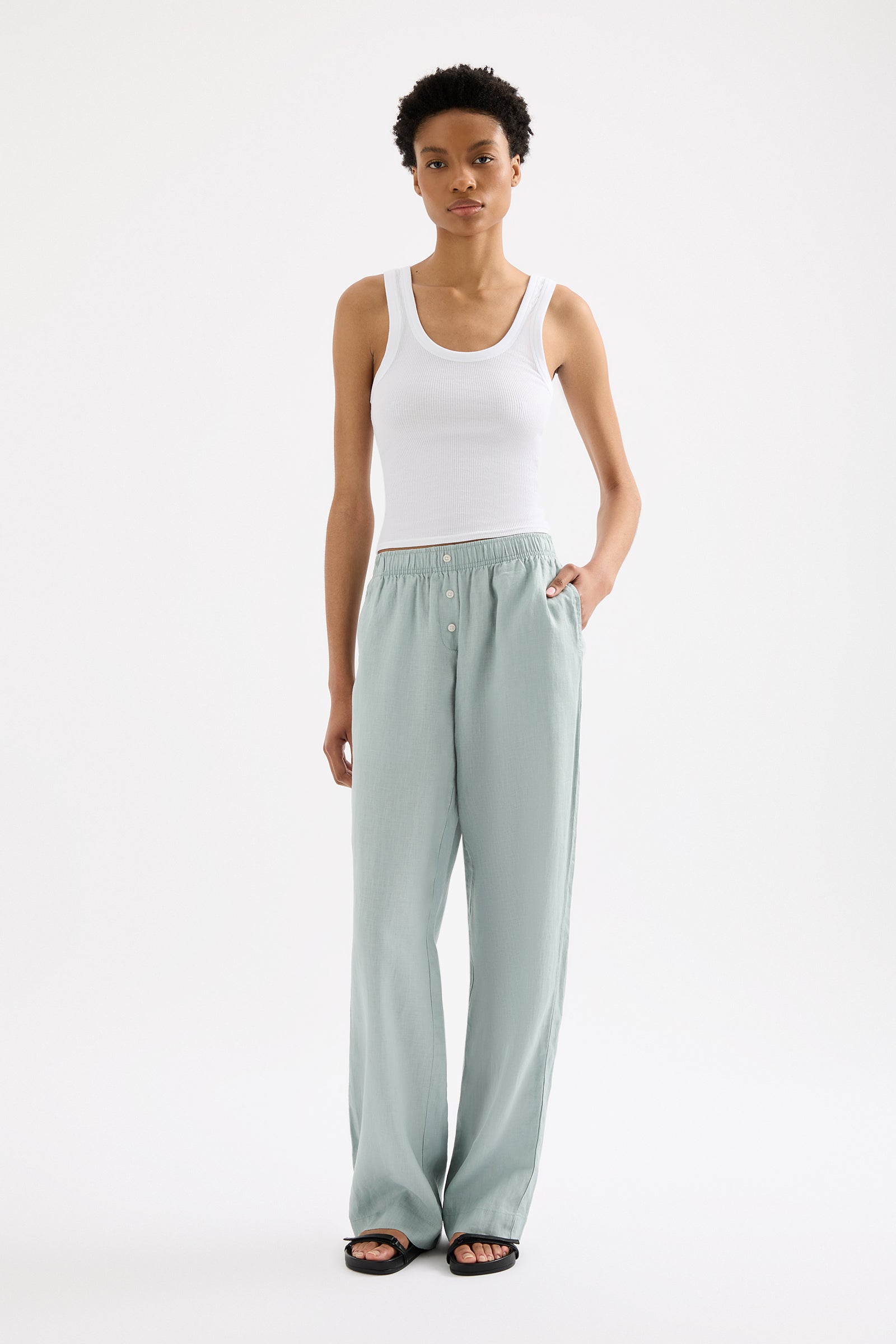 Lounge Linen Pant Seafoam 