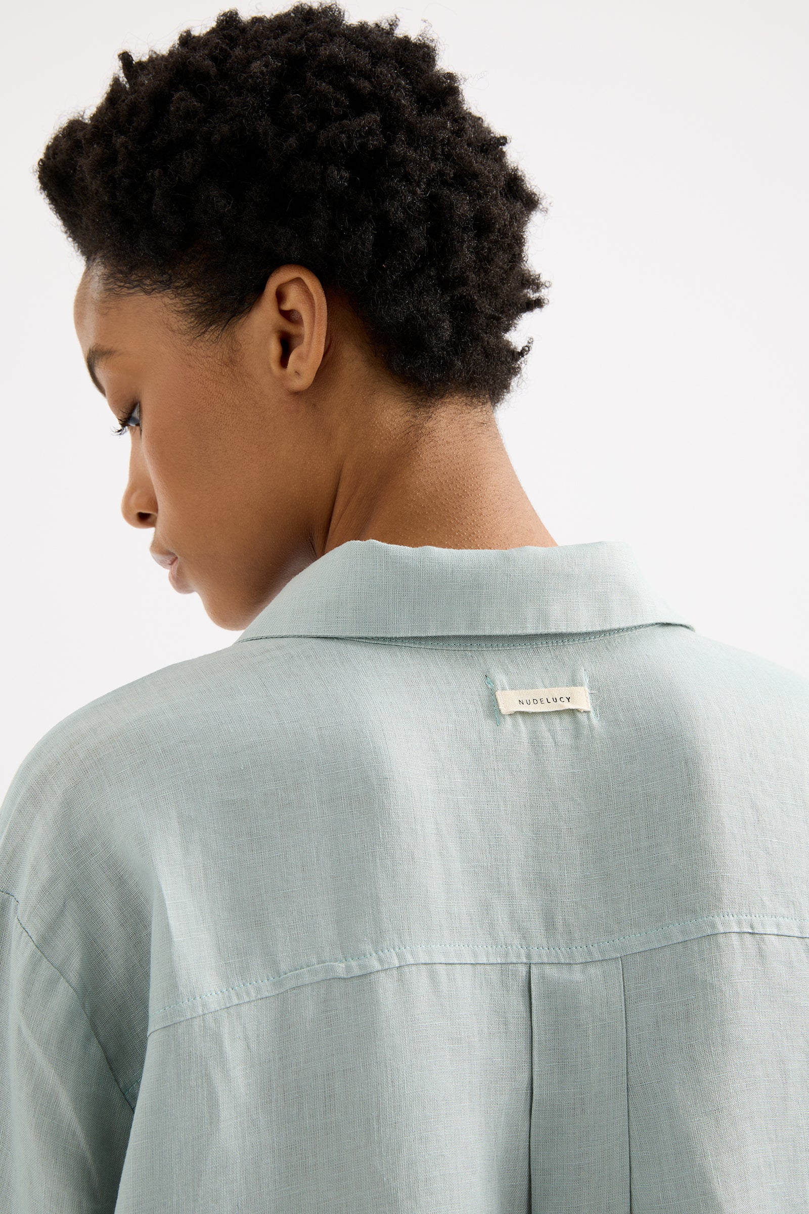 Lounge Linen Longline Shirt Seafoam 