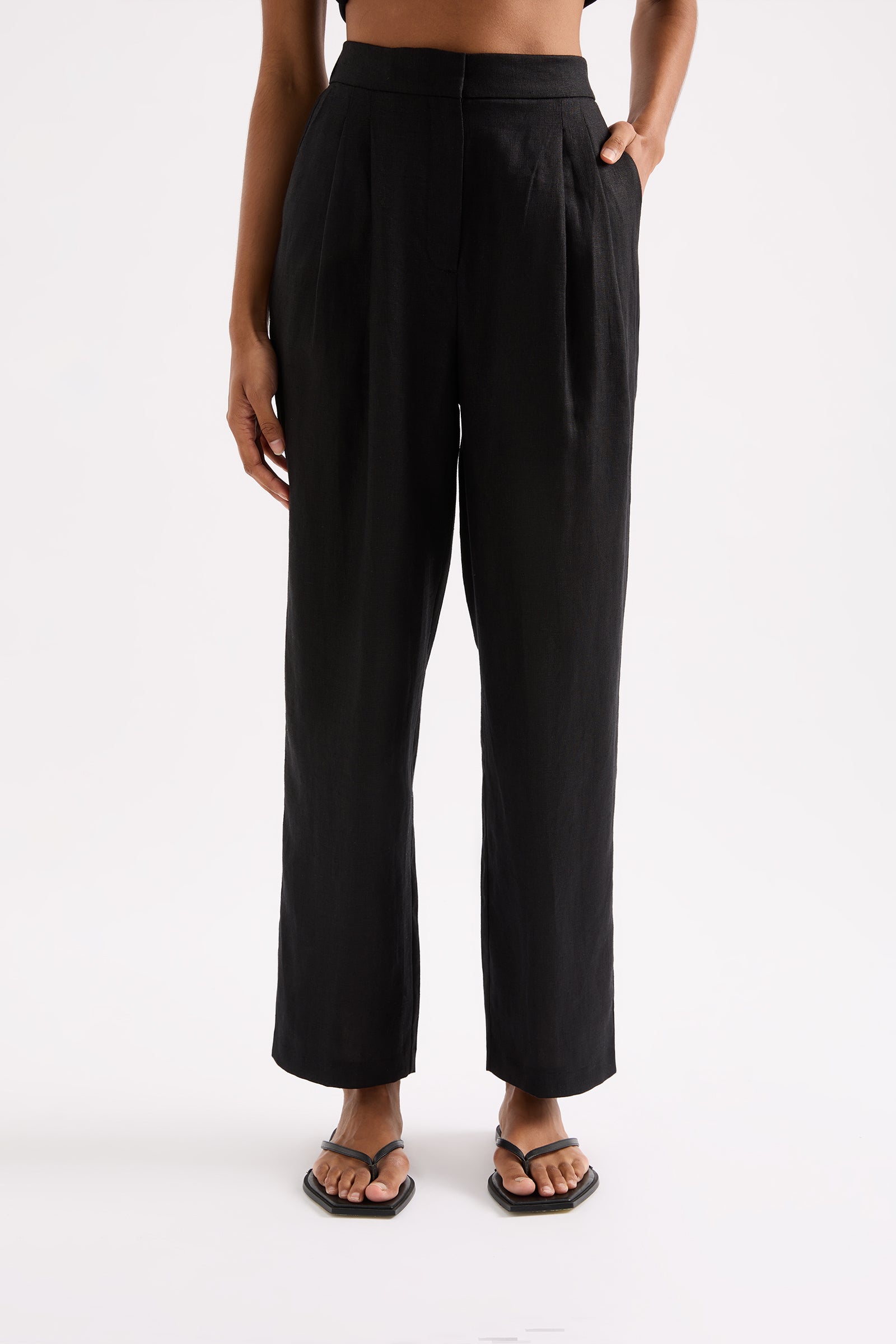 Ingrid Linen Pant Black 