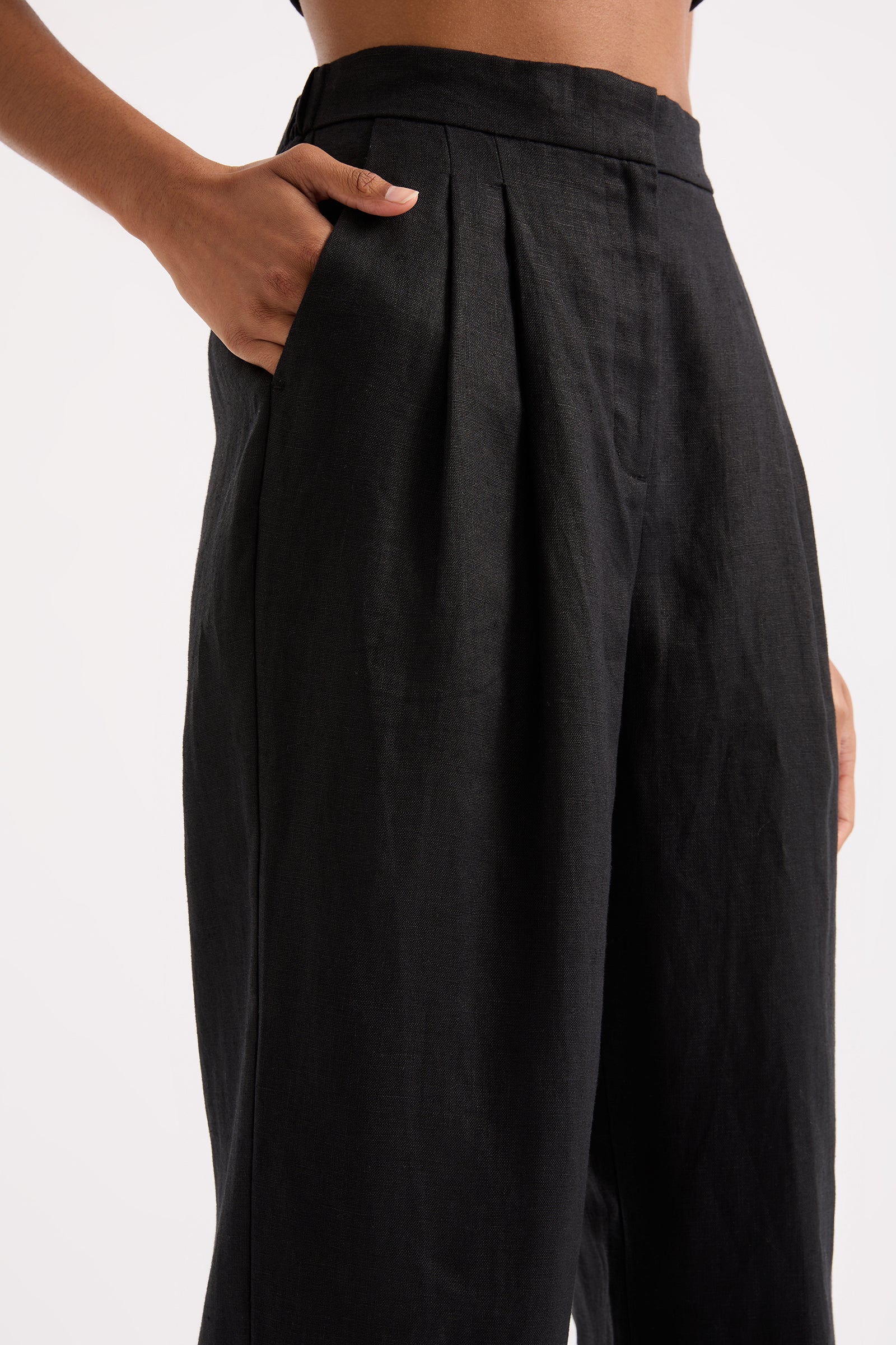 Ingrid Linen Pant Black 